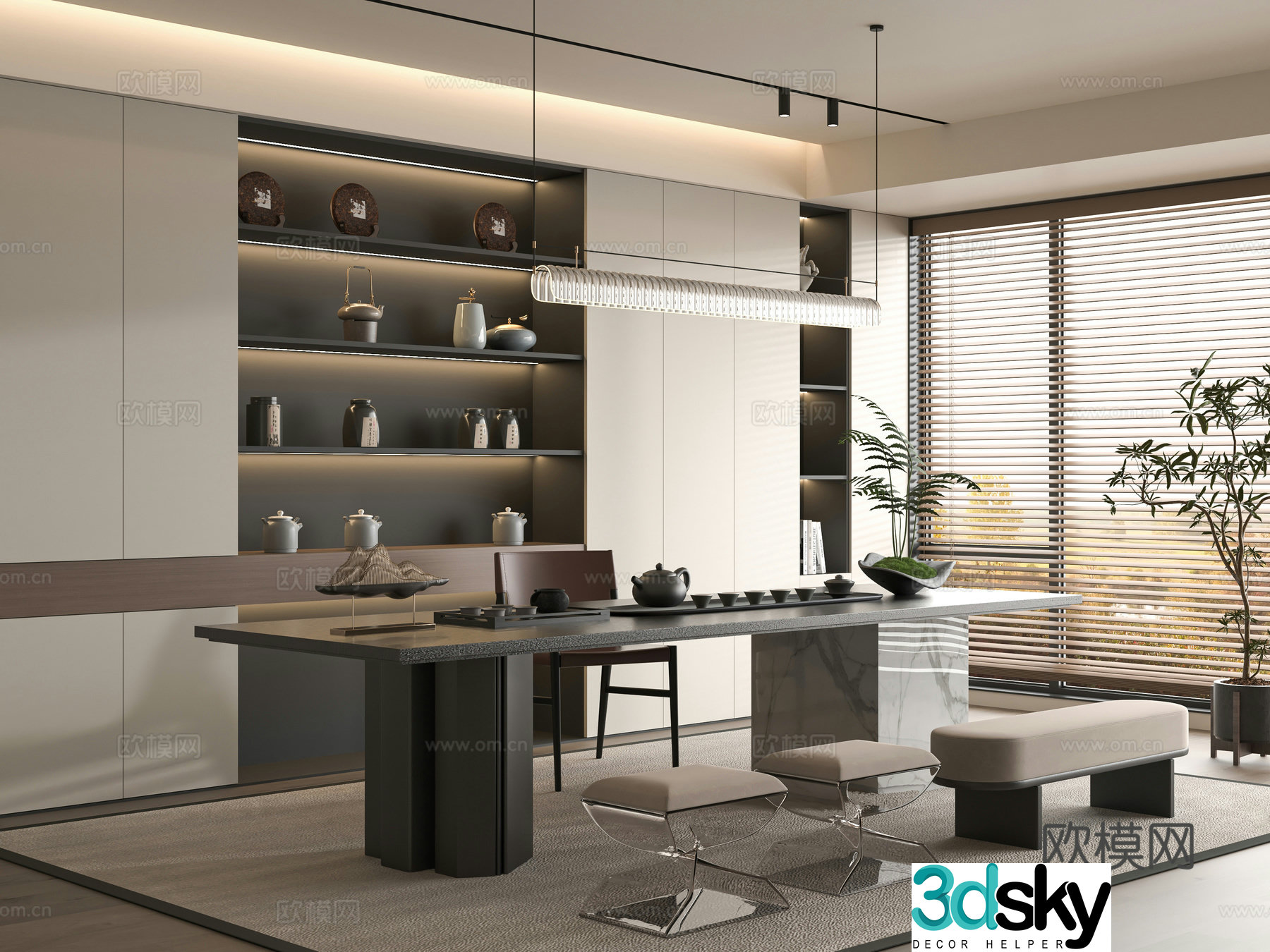 Modern tea room 3d model
