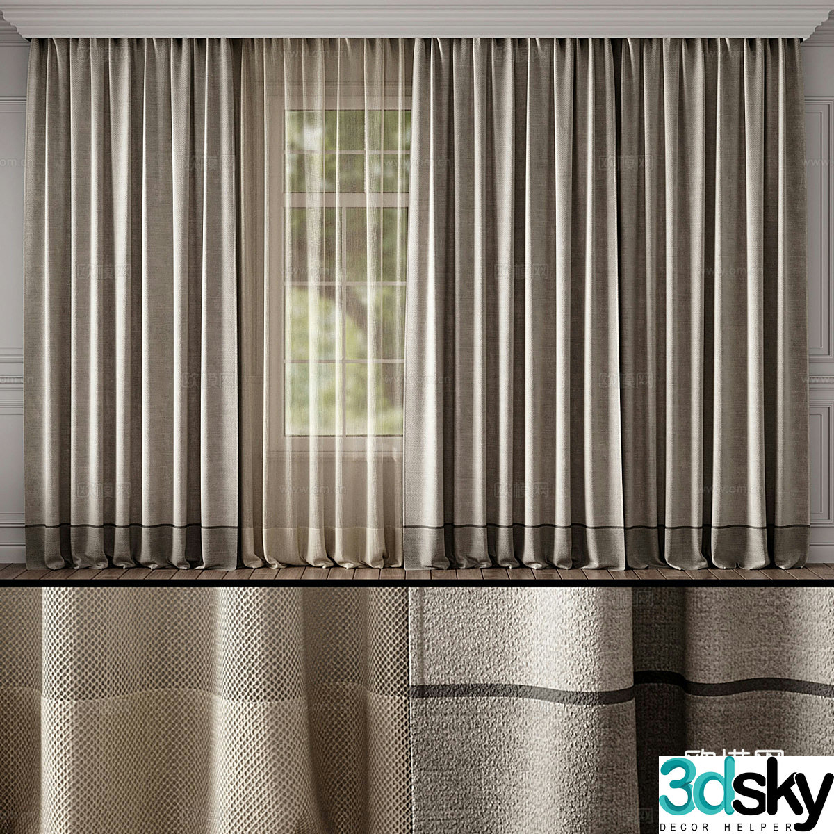 Indoor curtain 0053d model