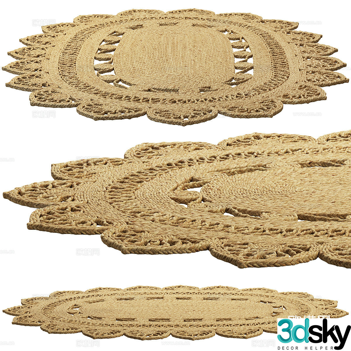 3d model of circular carpet