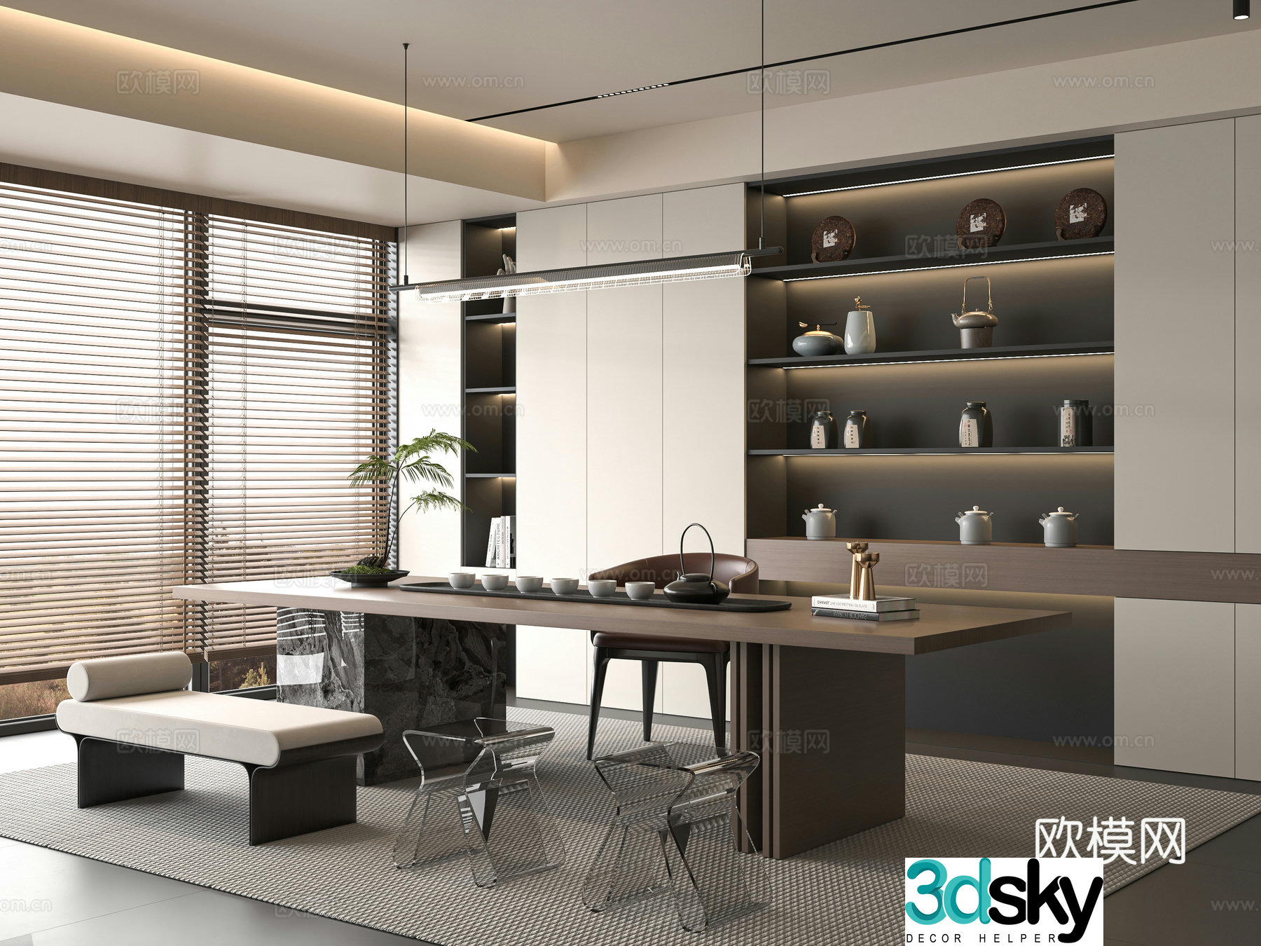 Modern tea room 3d model