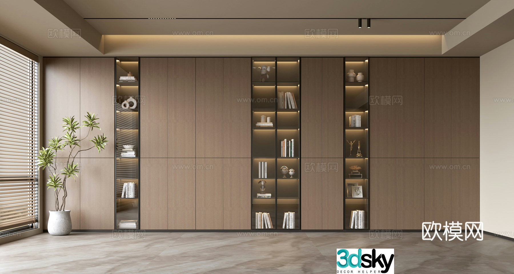 Modern background wall bookcase Living room bookcase Living room background wall Bookcase background wall 3d model