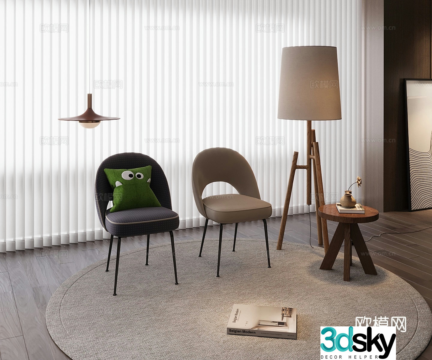 Modern single chair 3d model