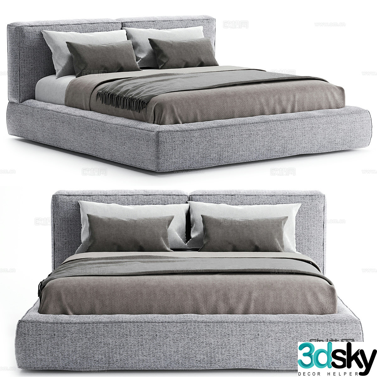 Double bed 3d model