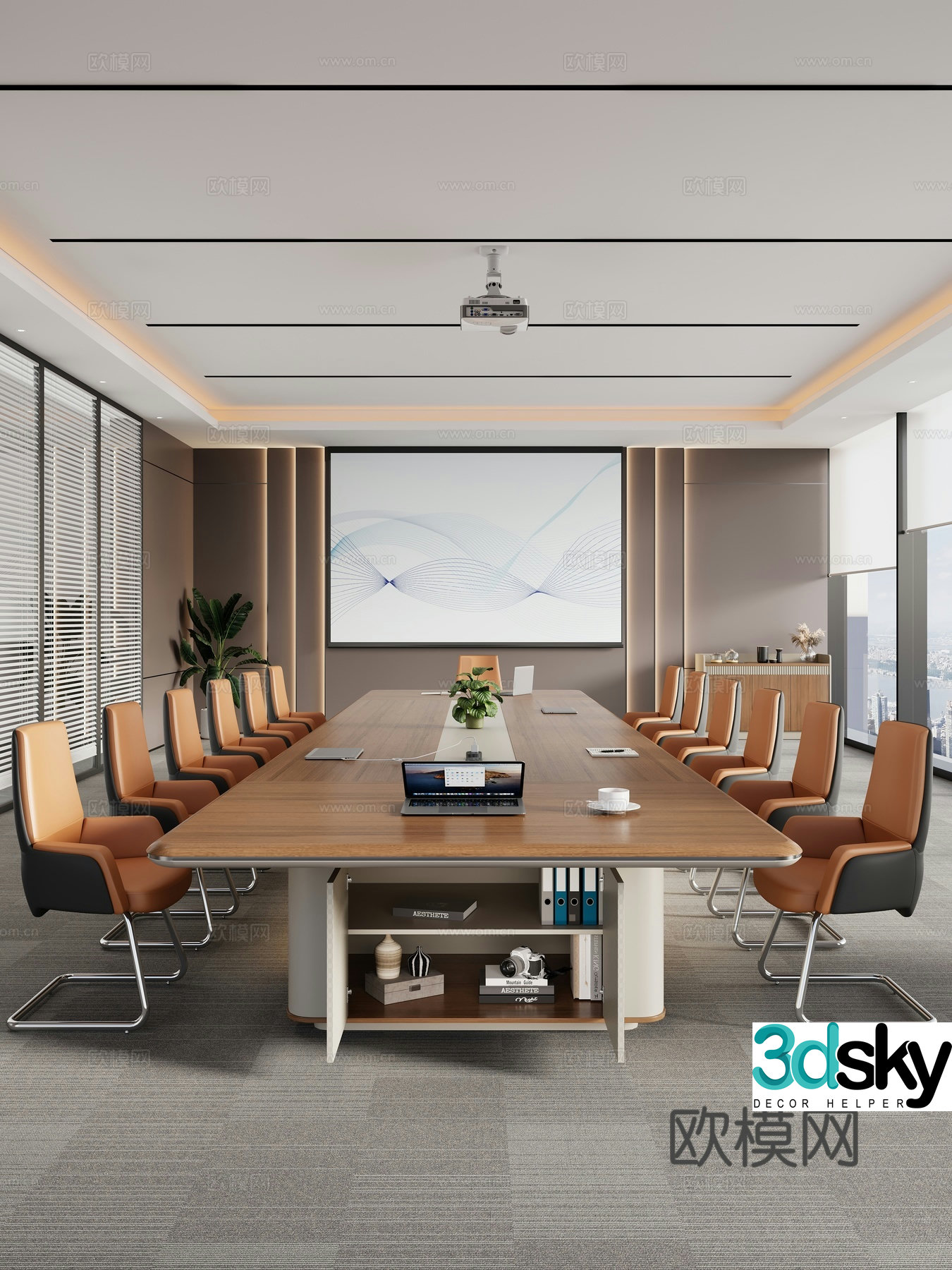 Modern conference room conference table conference table chair combination conference table conference chair conference chair log conference table 3d model