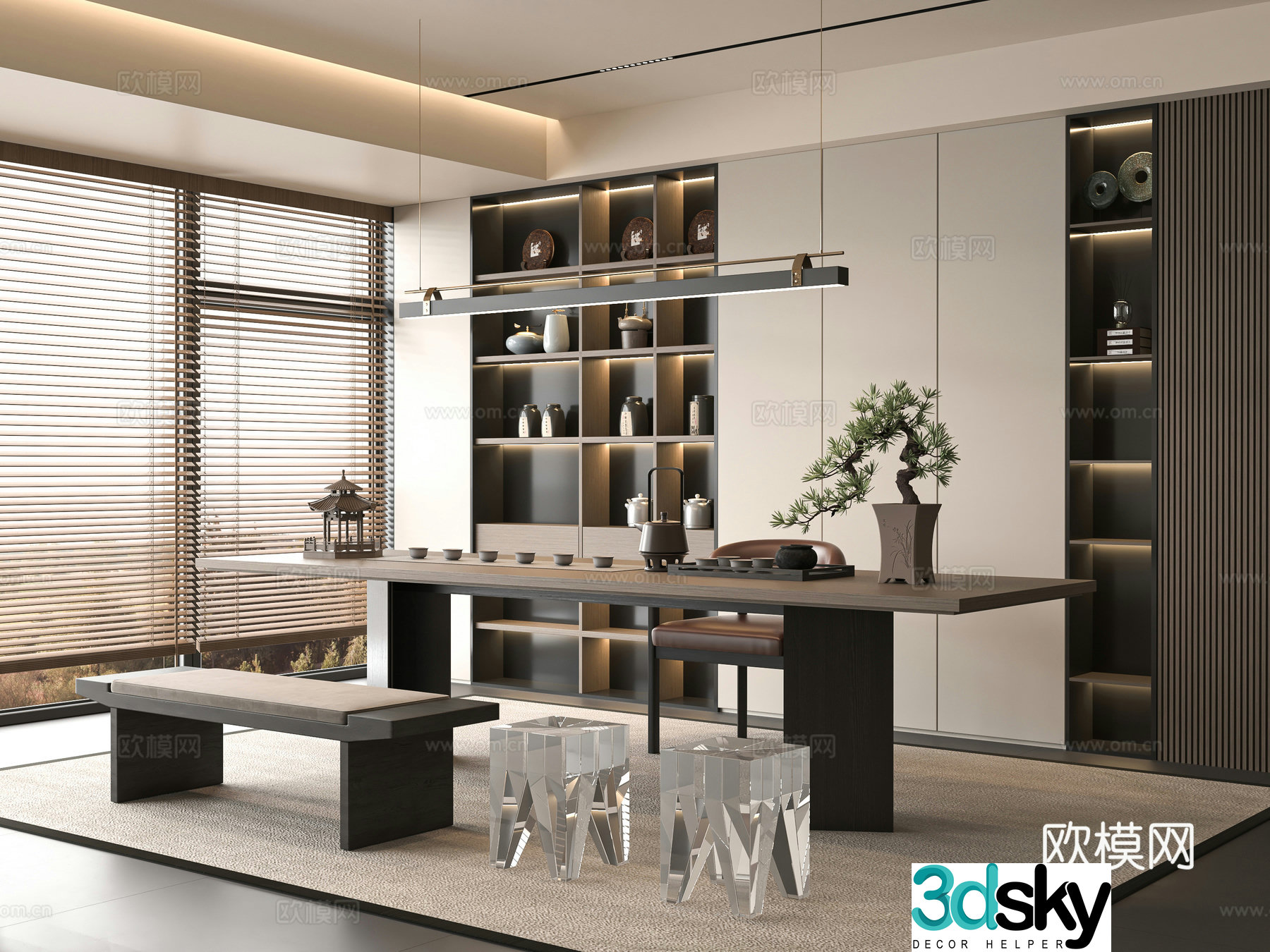 Modern tea room 3d model