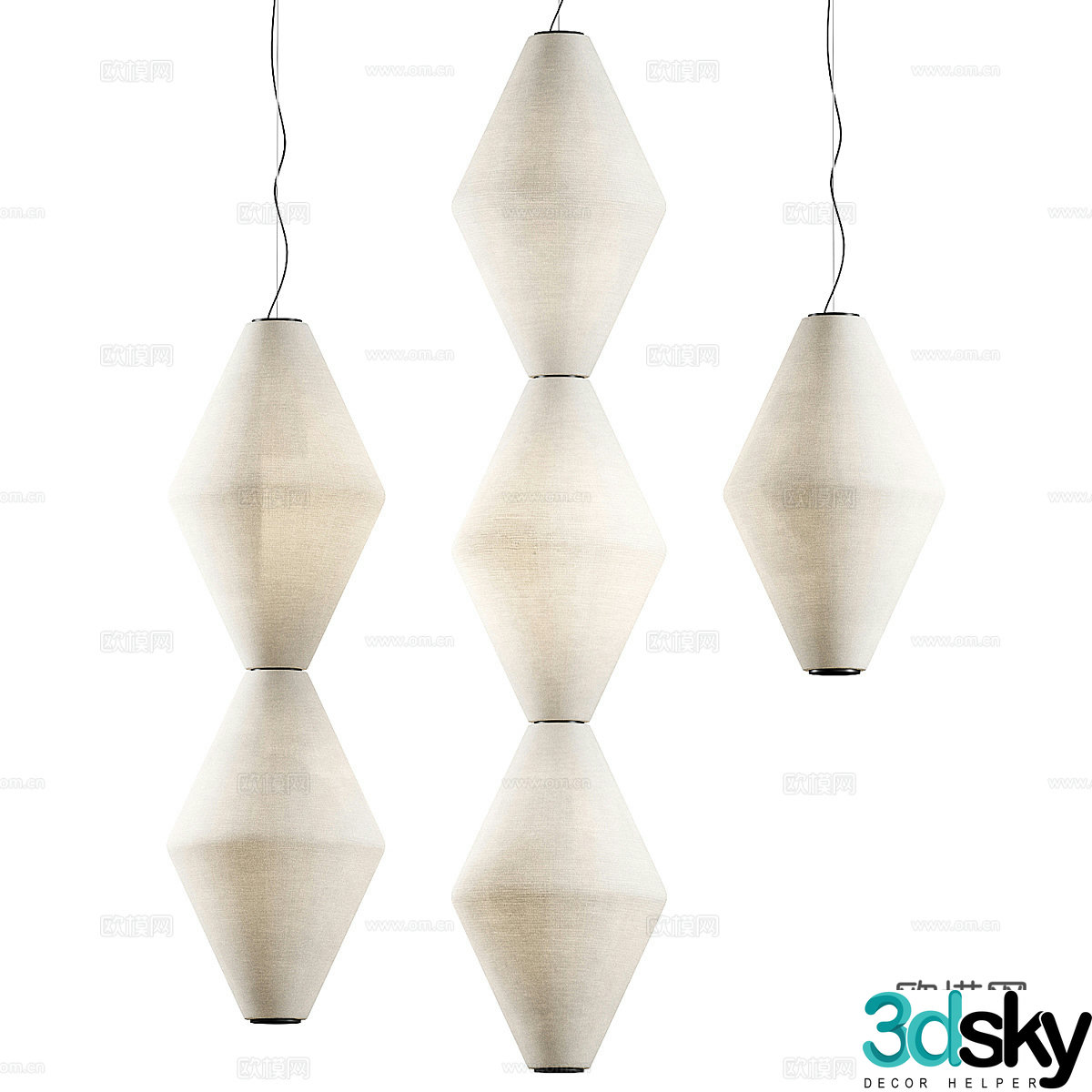 New Chinese Wasabi De Padova Helium Chandelier 3D Model