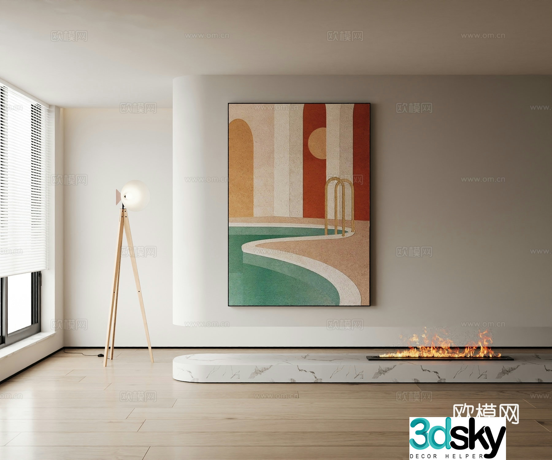 Modern decorative painting 3d model