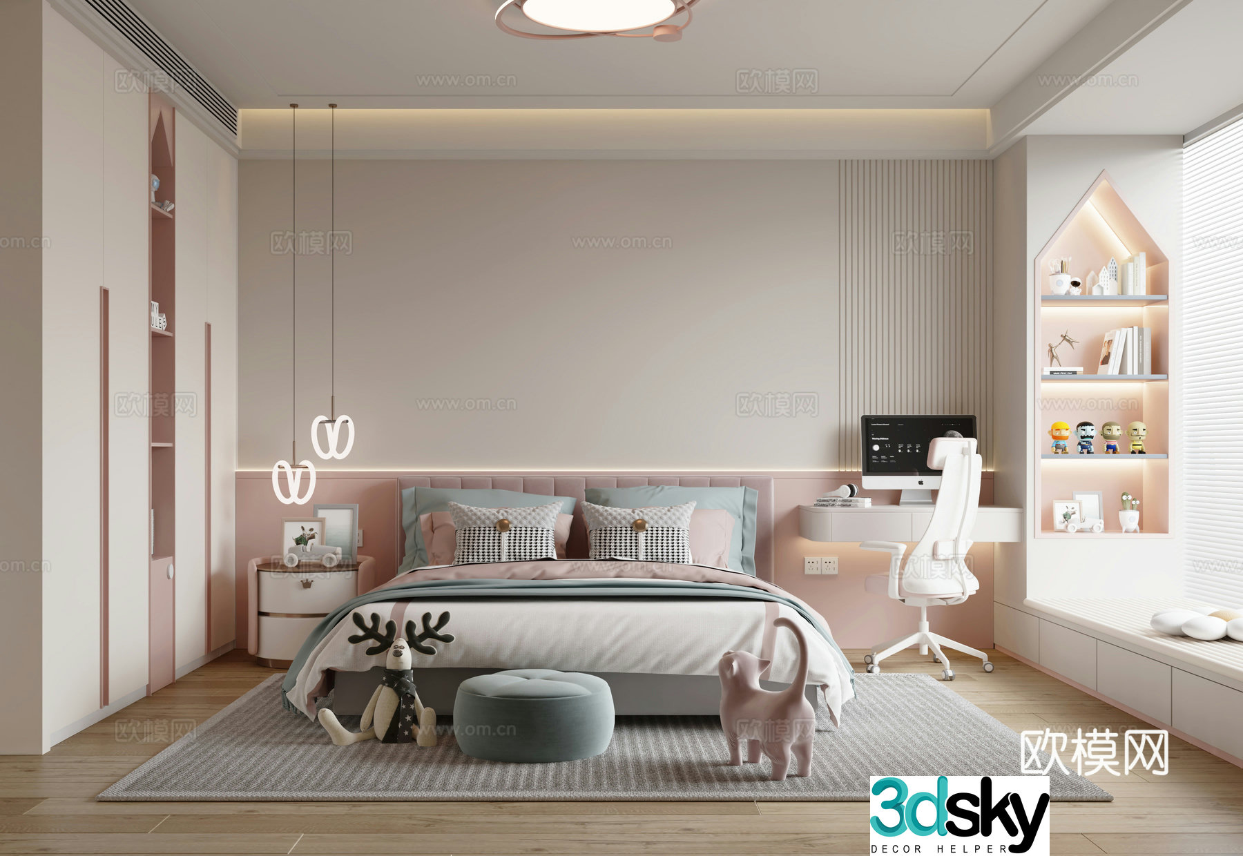 Modern girl children’s room 3d model