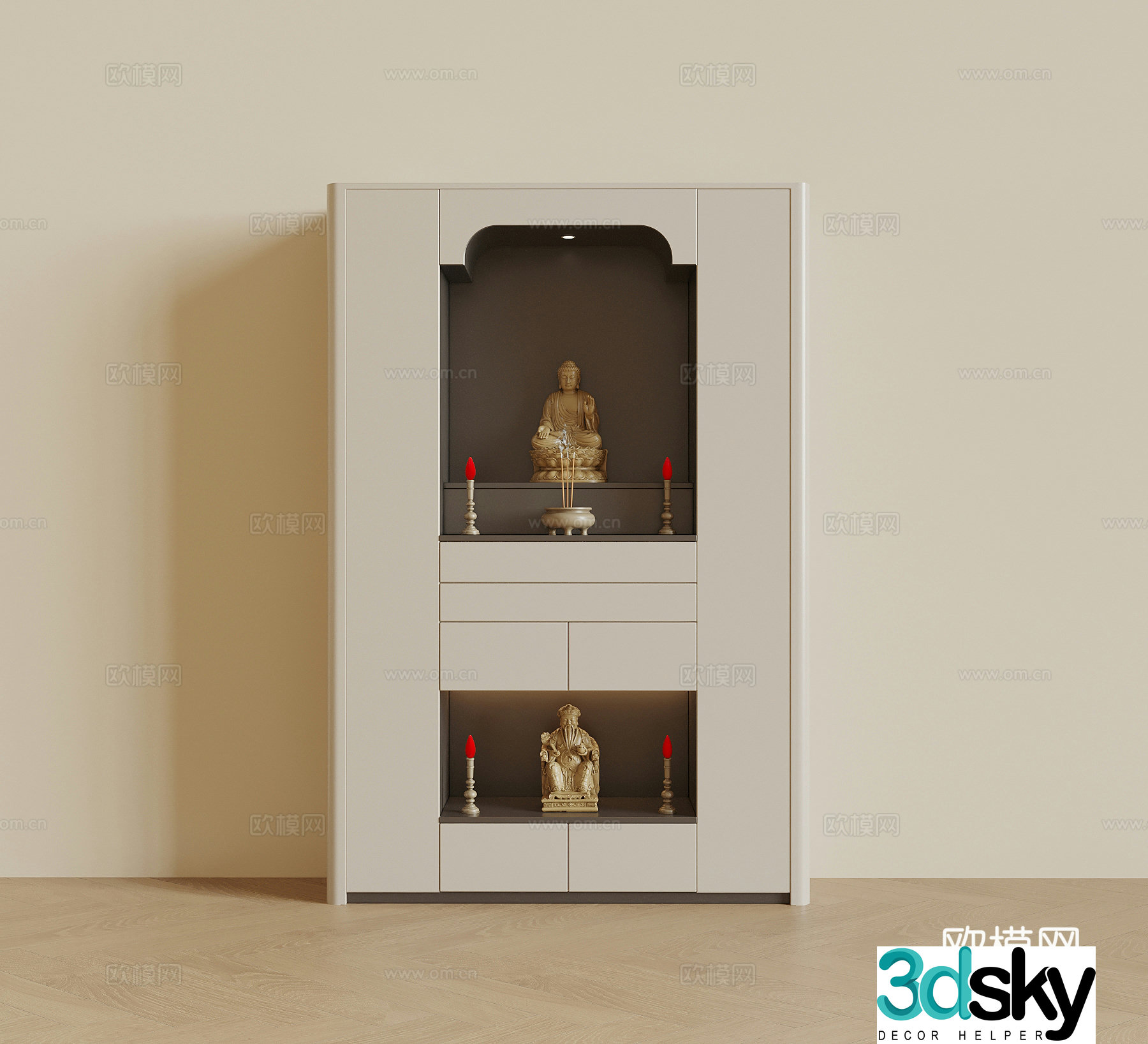 Modern Buddha niche cabinet Buddha niche 3D model