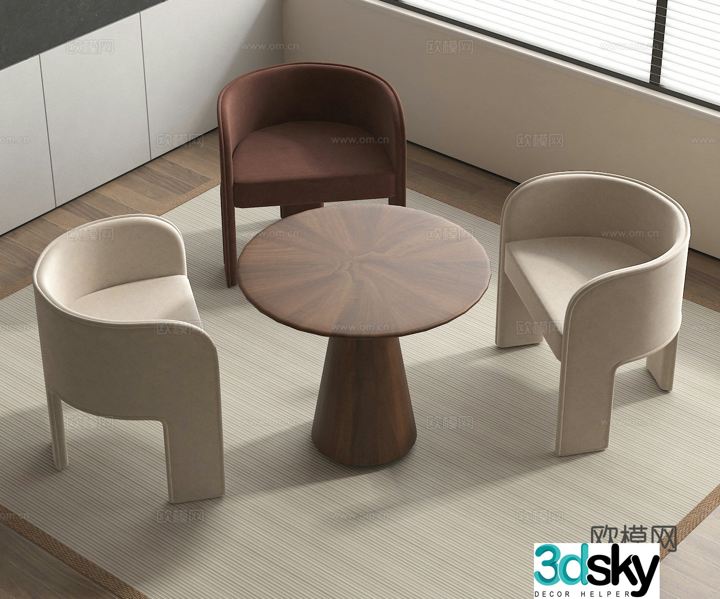 Leisure table and chairs negotiation table and chairs coffee table and chair 3d model