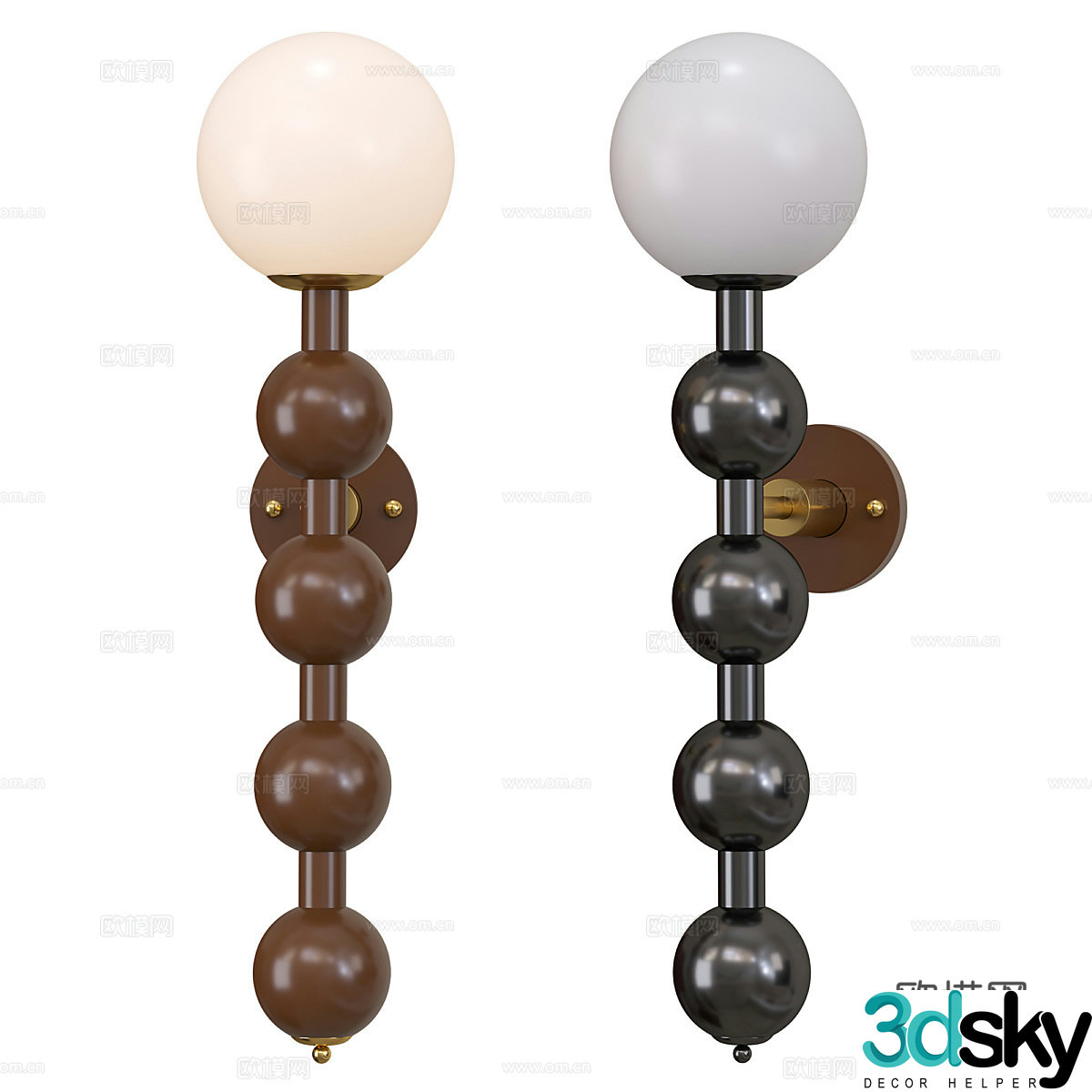 New Chinese style medieval style decorative wall light 3D model