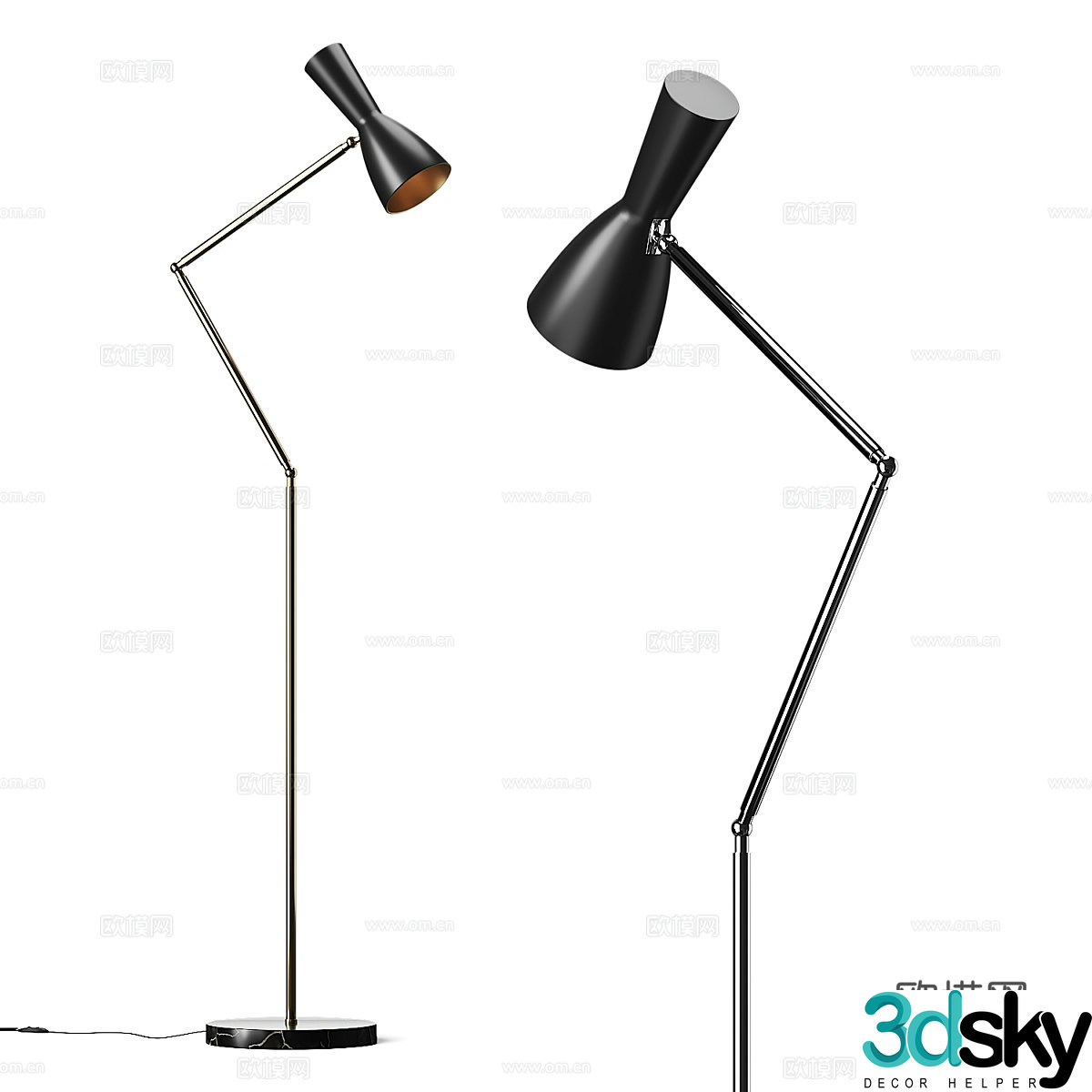Modern Italian minimalist WORMHOLE floor lamp 3d model