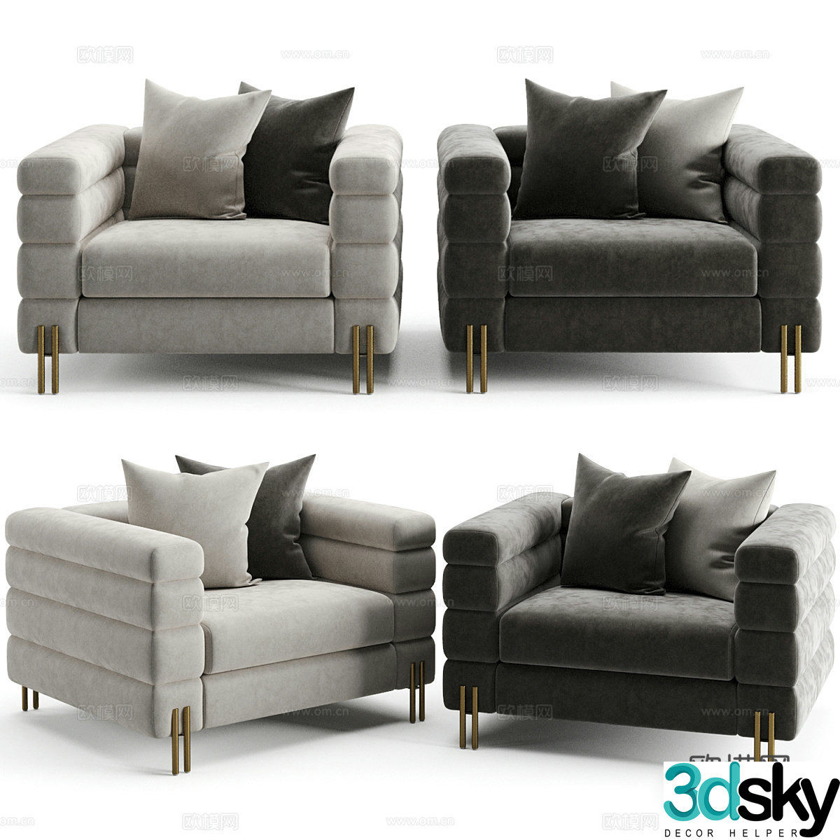 Single sofa 3d model