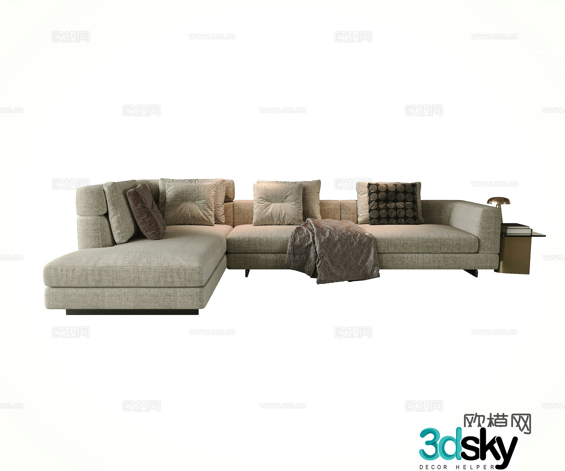 Modern minimalist multiplayer sofa 3d model