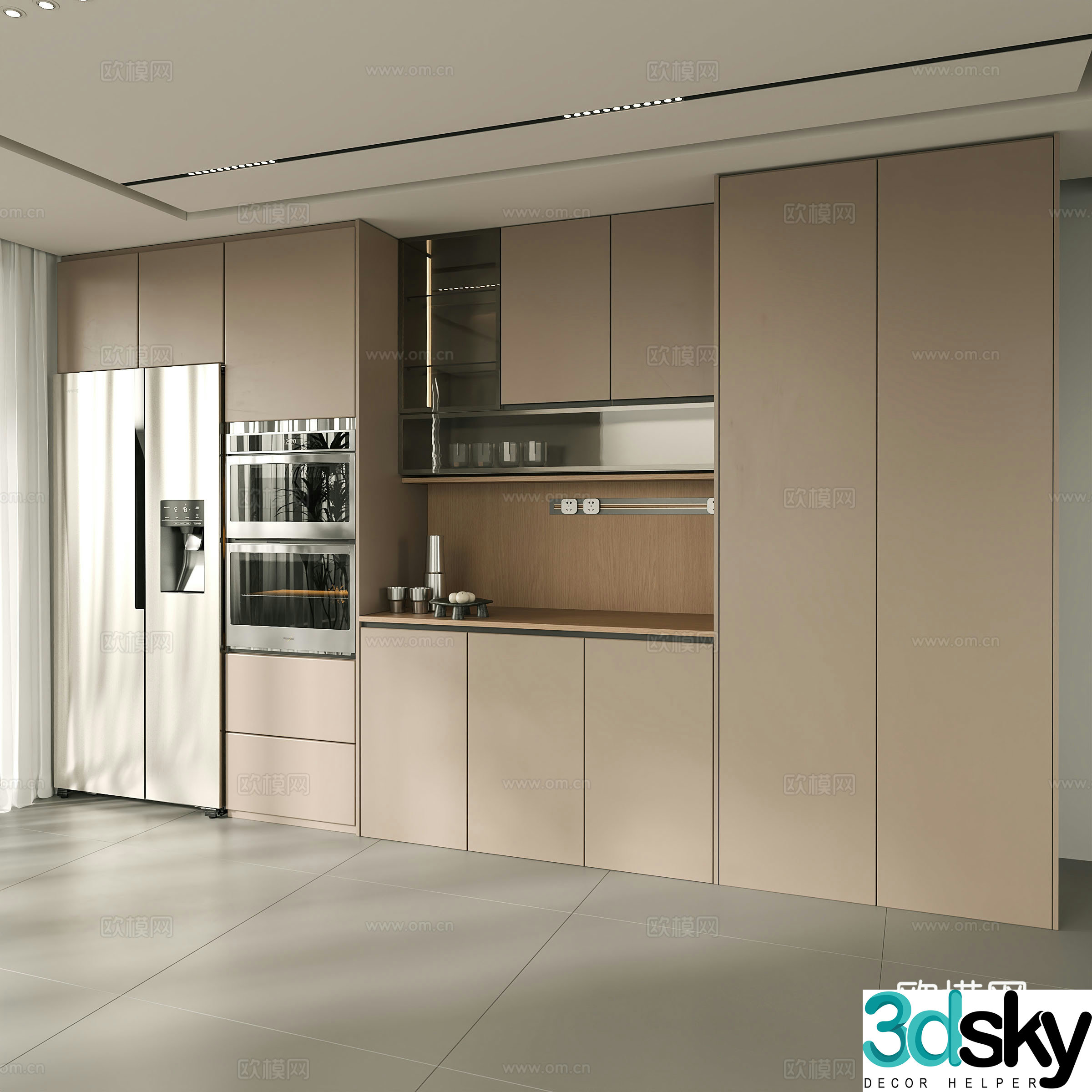 Modern minimalist sideboard 3D model