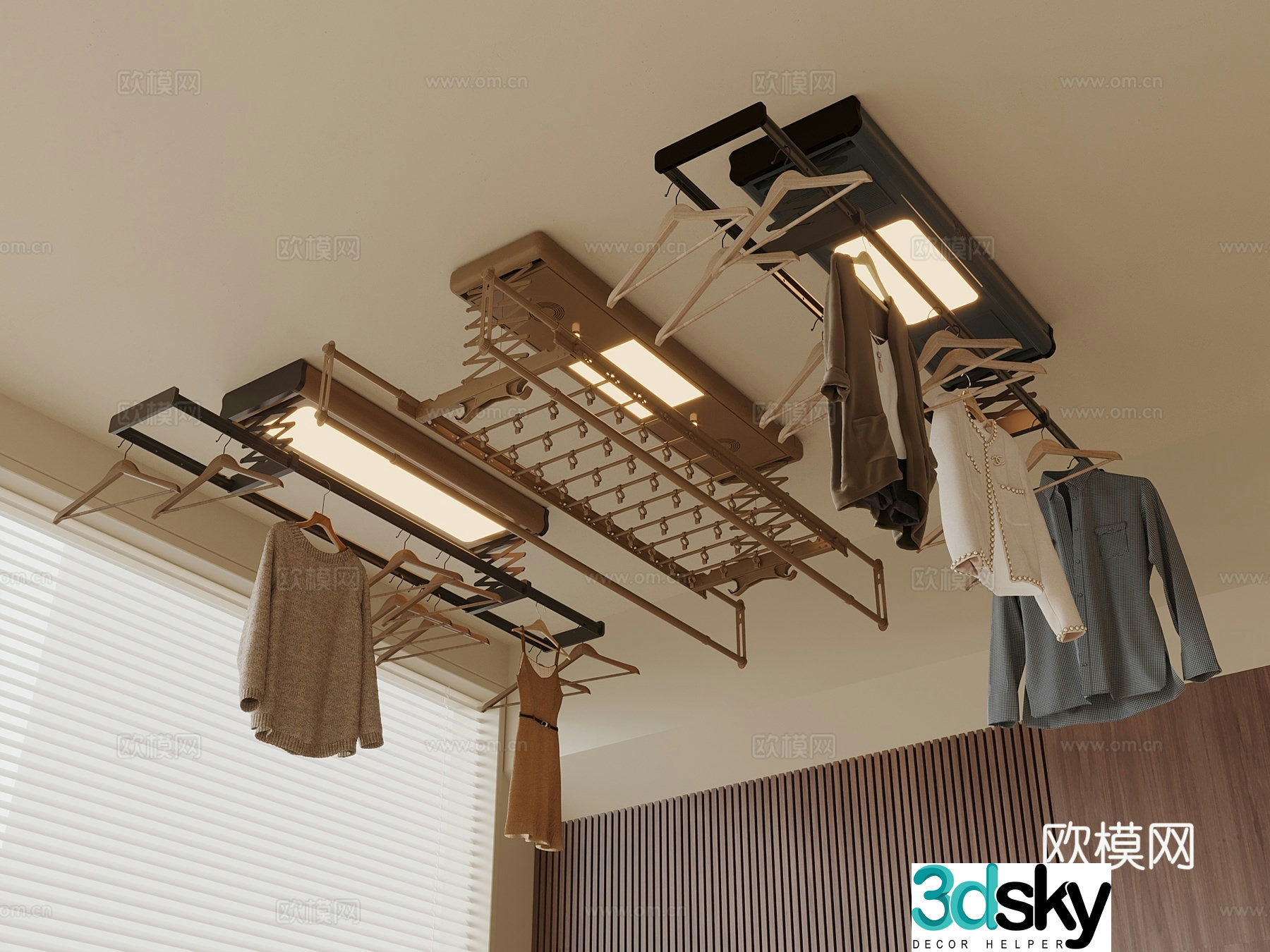 Clothes drying rack Electric clothes drying rack Invisible clothes drying rack Folding rack Clothes drying rack 3d model