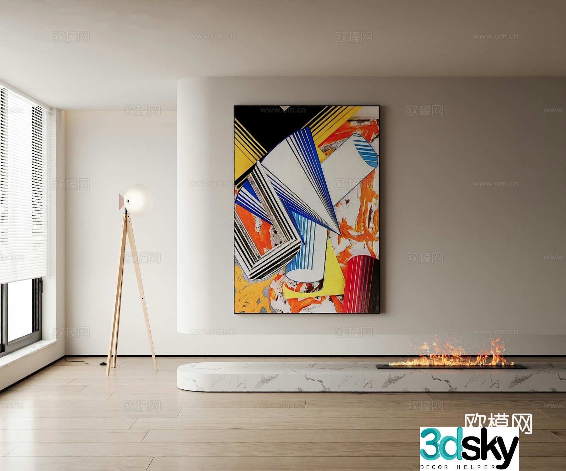 Modern decorative painting 3d model