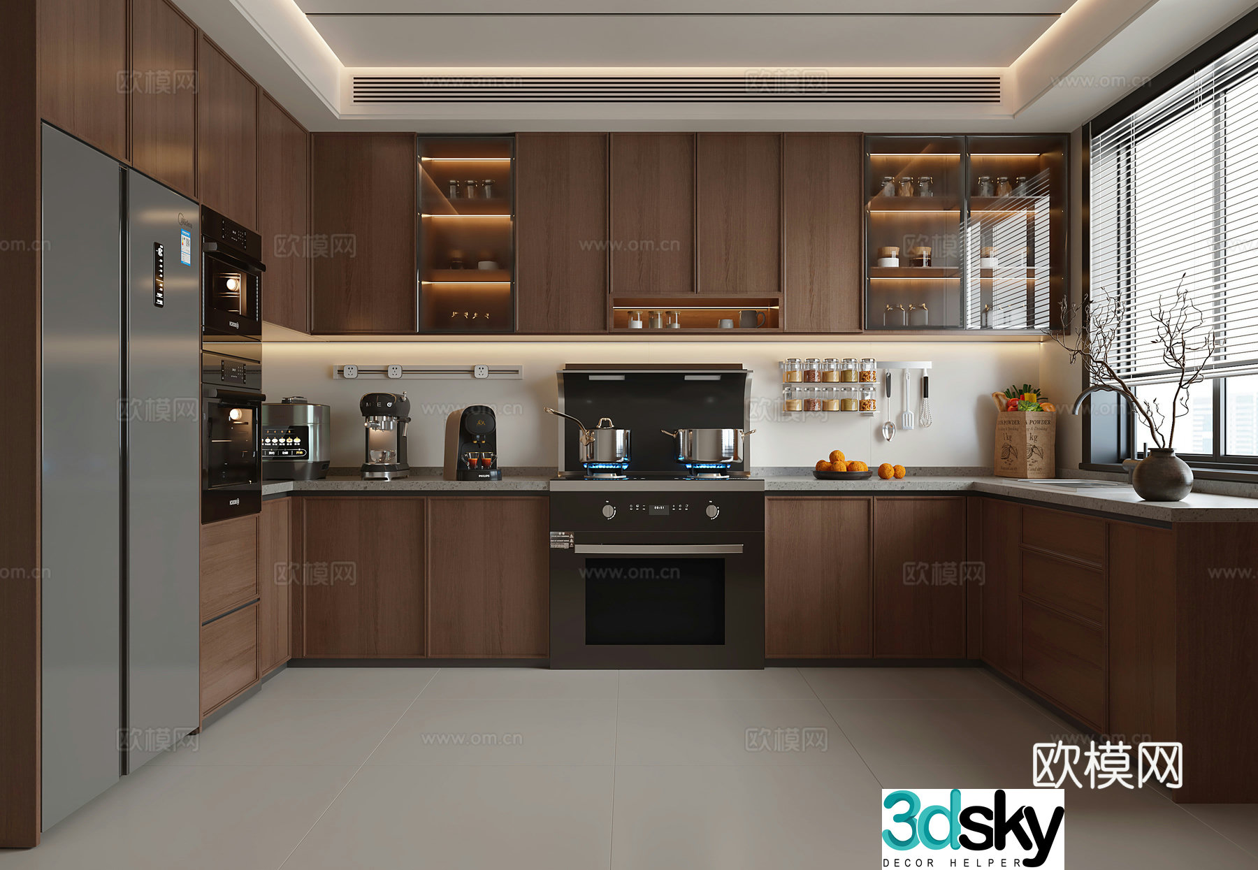 Wasabi Middle Style Kitchen 3D Model