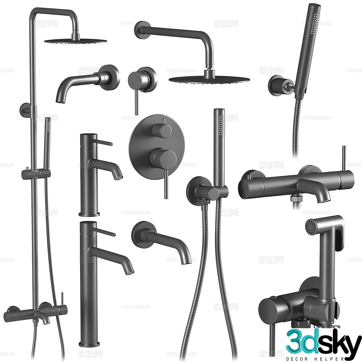 Bathroom shower faucet 3d model