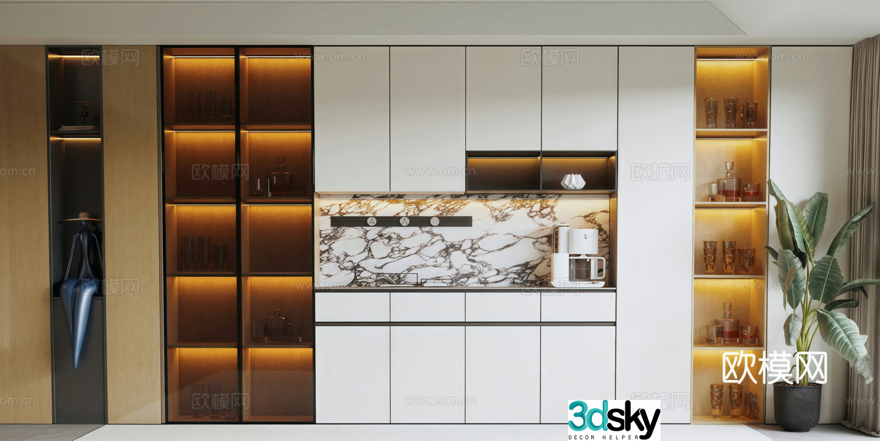 Modern sideboard wine cabinet 3d model
