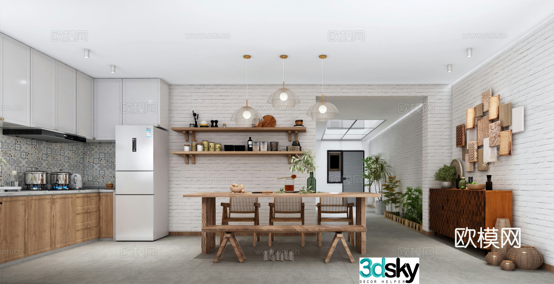 B&B kitchen restaurant 3d model