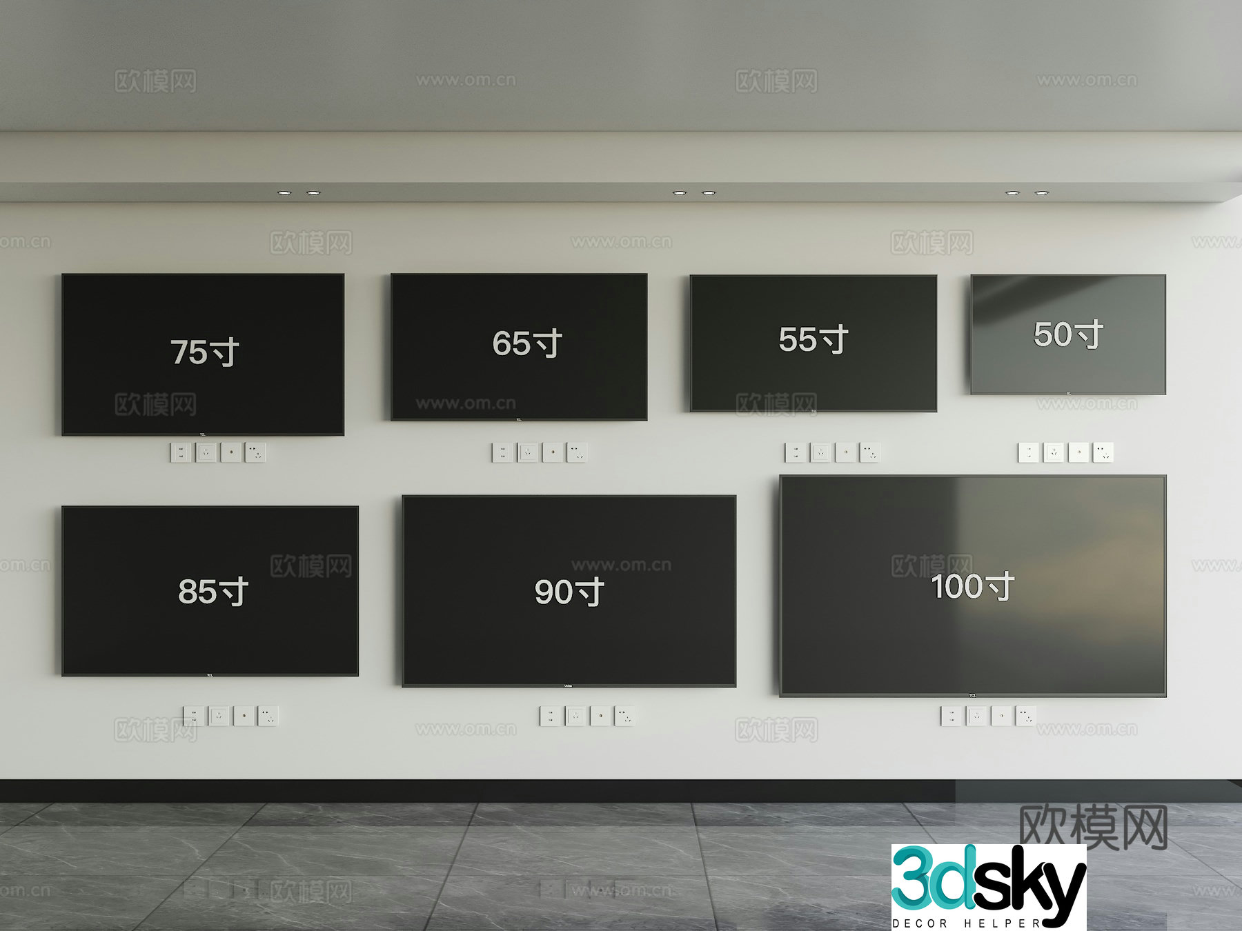 Modern LCD TV Samsung TV TCL LCD TV Wall-mounted TV Large-screen TV 3D model
