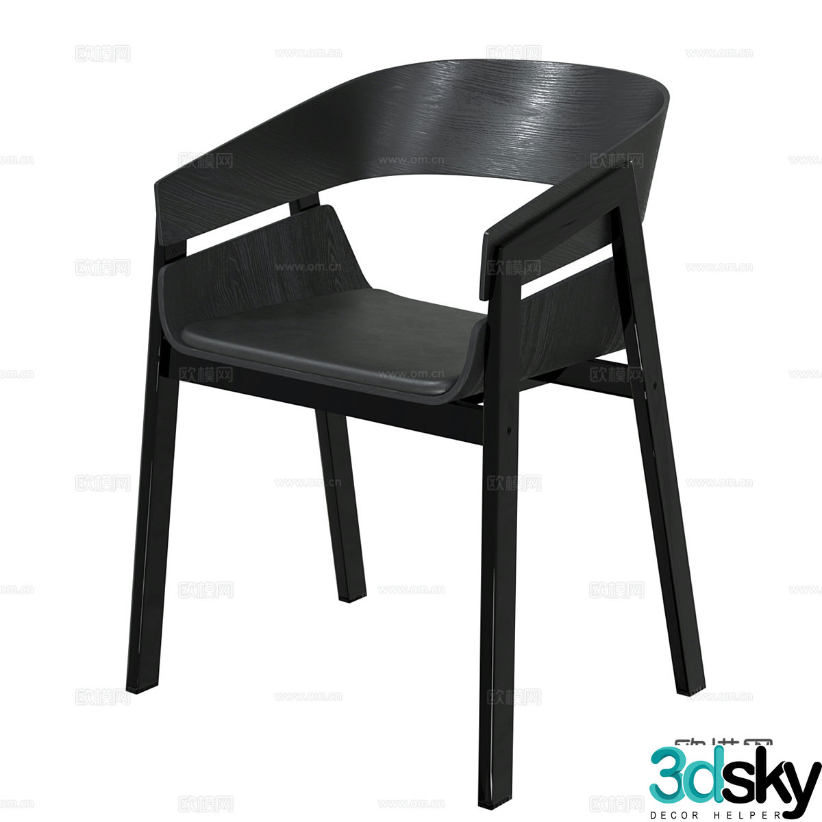Nordic simple single chair chair simple single chair casual chair stool 3d model