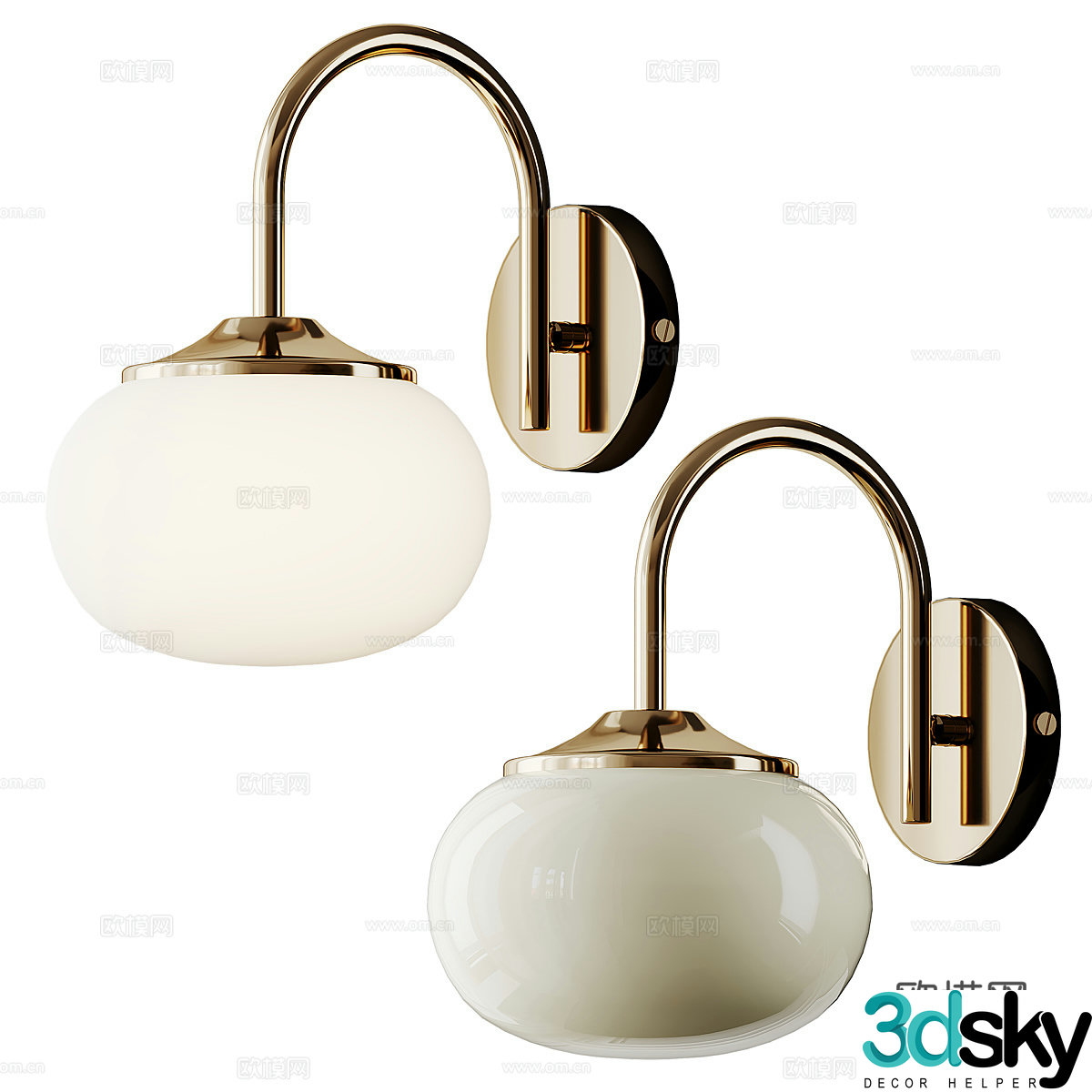 New Chinese style light luxury marshmallow wall lamp 3D model