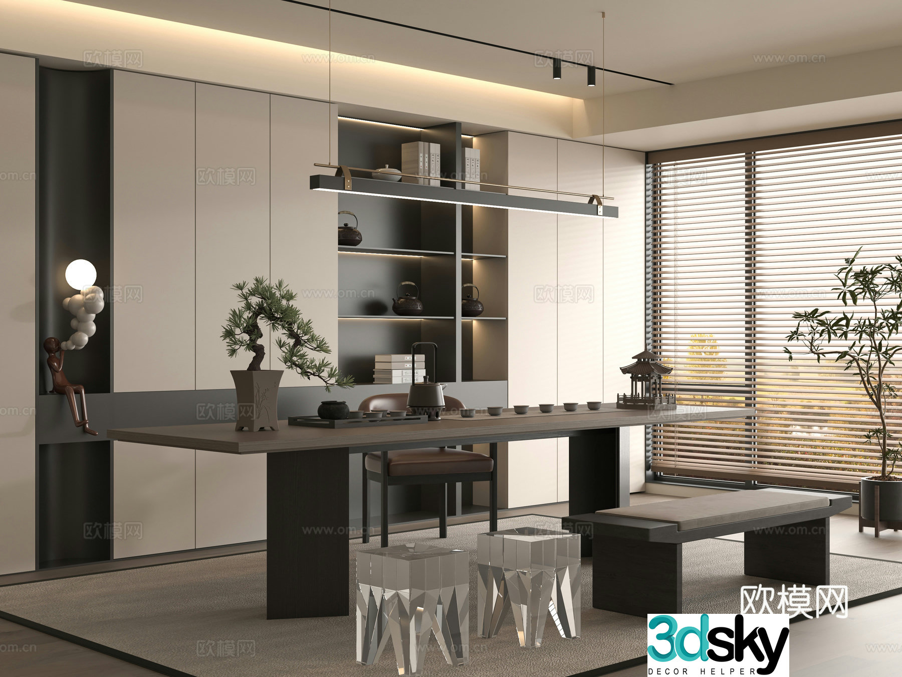 Modern tea room 3d model