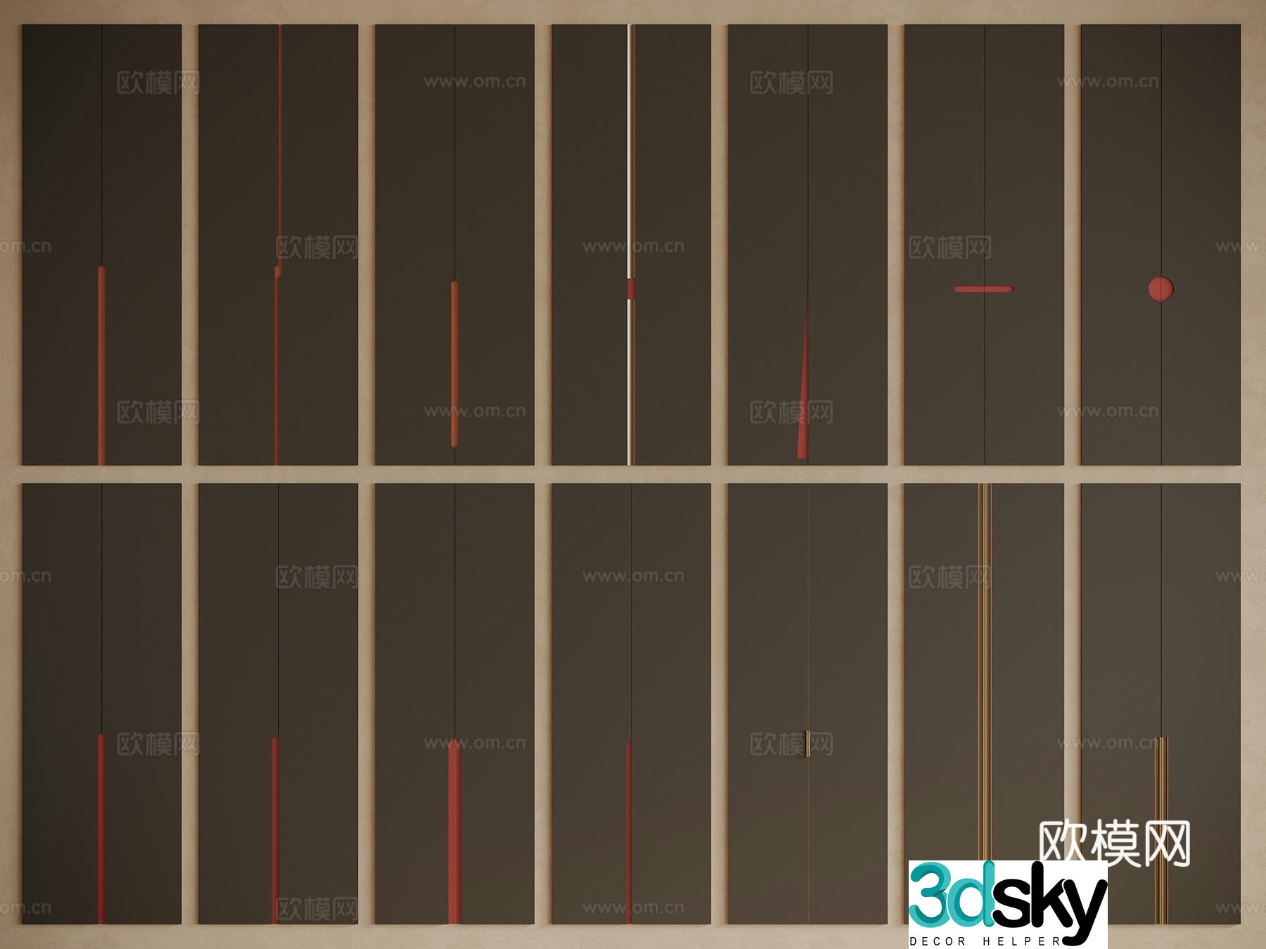 Italian light luxury cabinet door door panel wardrobe door cabinet door wine cabinet door shoe cabinet door 3d model