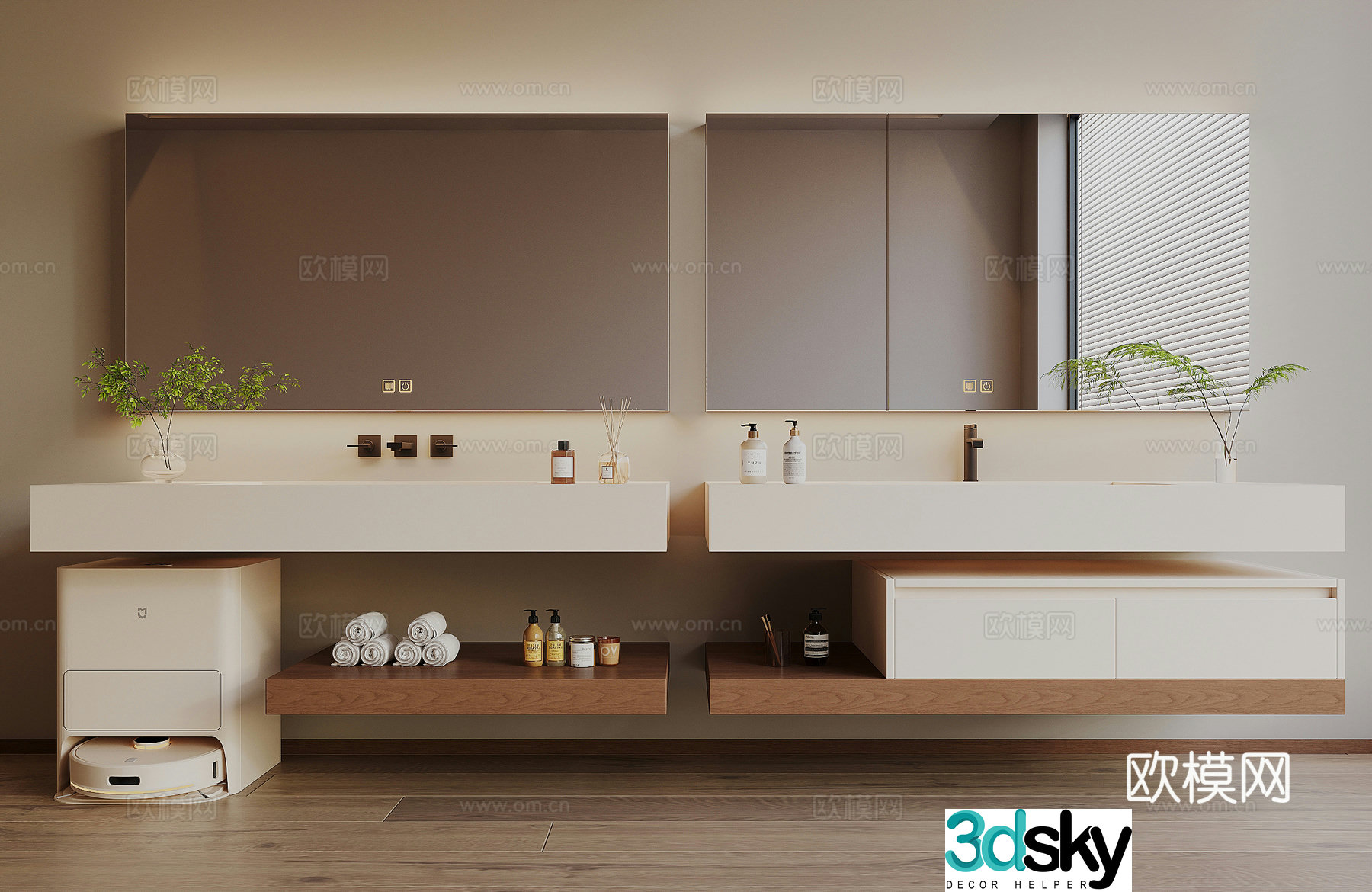 Modern bathroom cabinet 3d model
