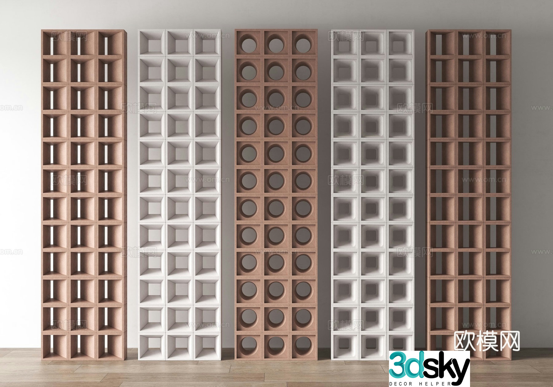 Modern cement bricks Hollow bricks Hollow bricks Bricks Flower bricks Cement bricks Screen partitions Red bricks 3D model