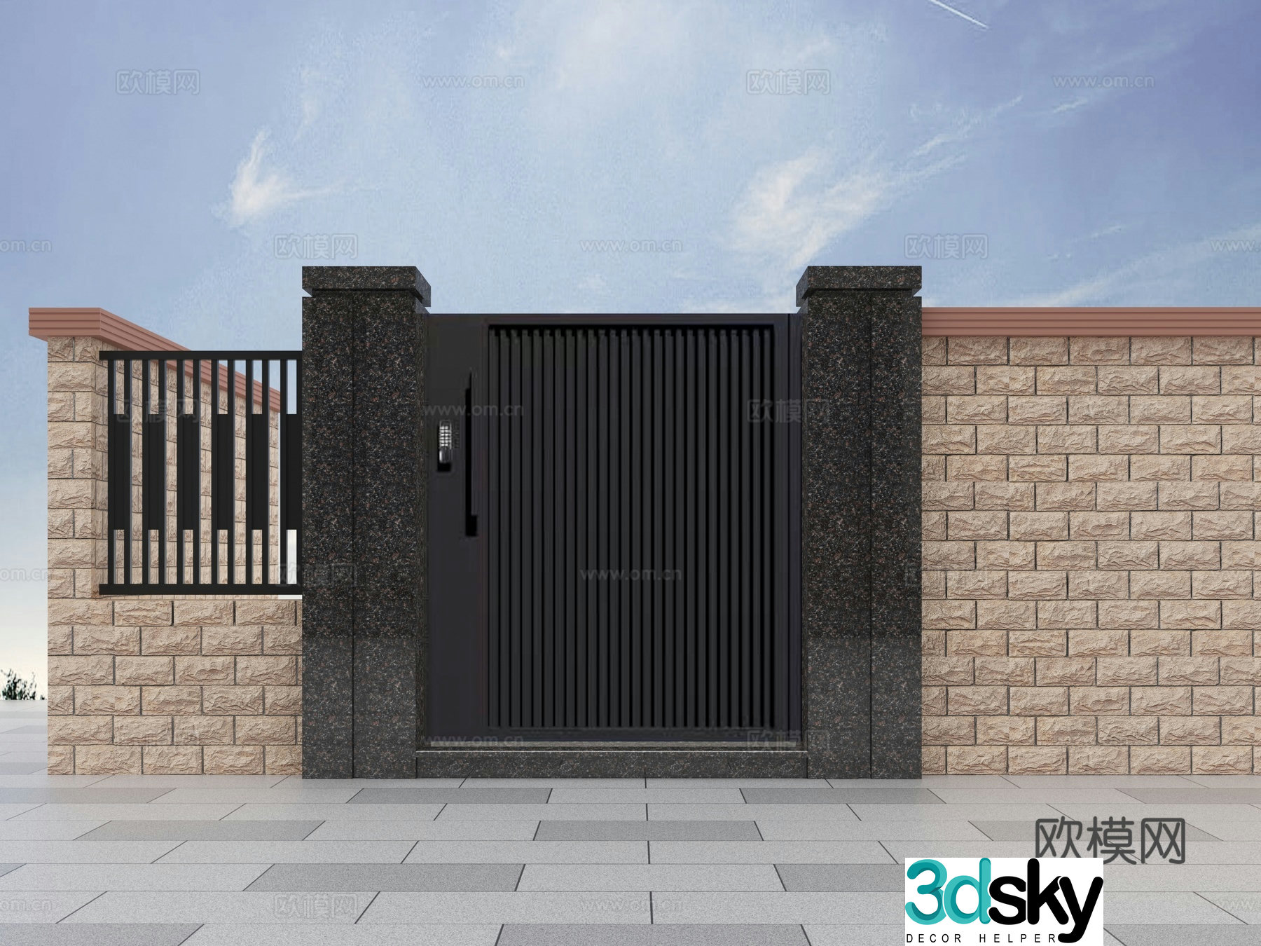 Columns Fence Columns Marble Columns 3D Model