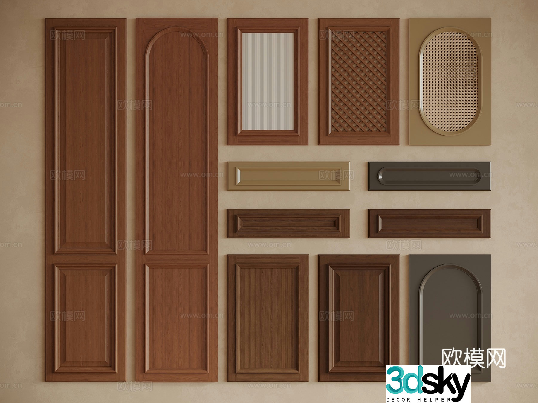 Cabinet door door panel wardrobe door cabinet door wine cabinet door shoe cabinet door 3d model