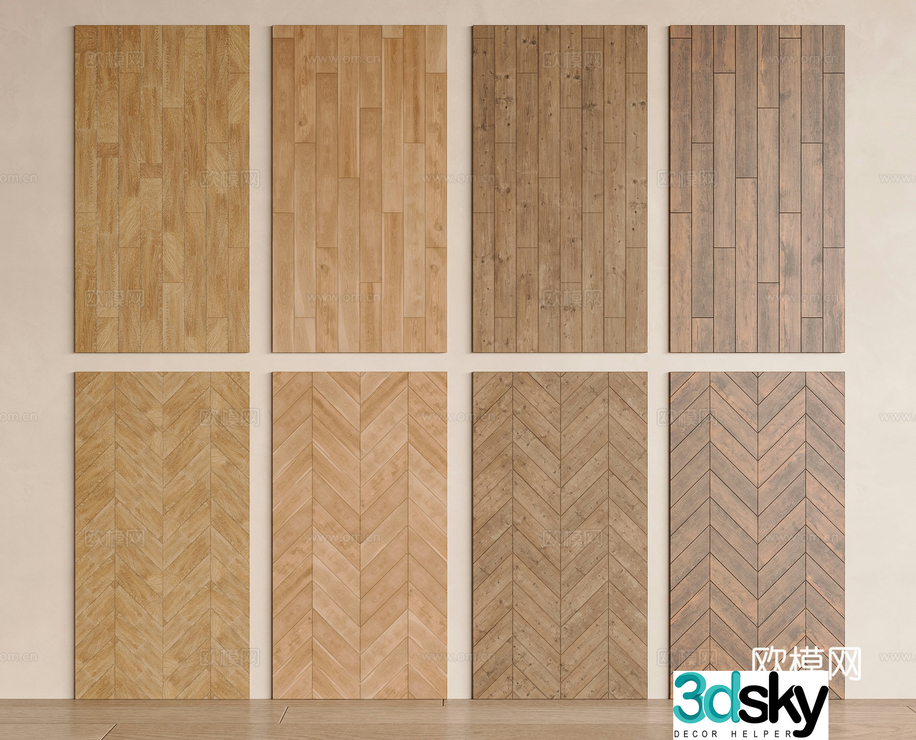 Middle Ages Wabi Sai Floor Solid Wood Floor Herringbone Floor Fish Bone Floor Wood Grain Brick Floor 3D Model