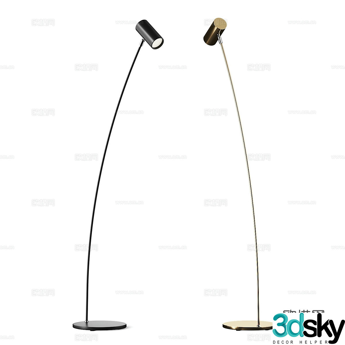 Modern Italian minimalist Belysning Puck floor lamp 3d model