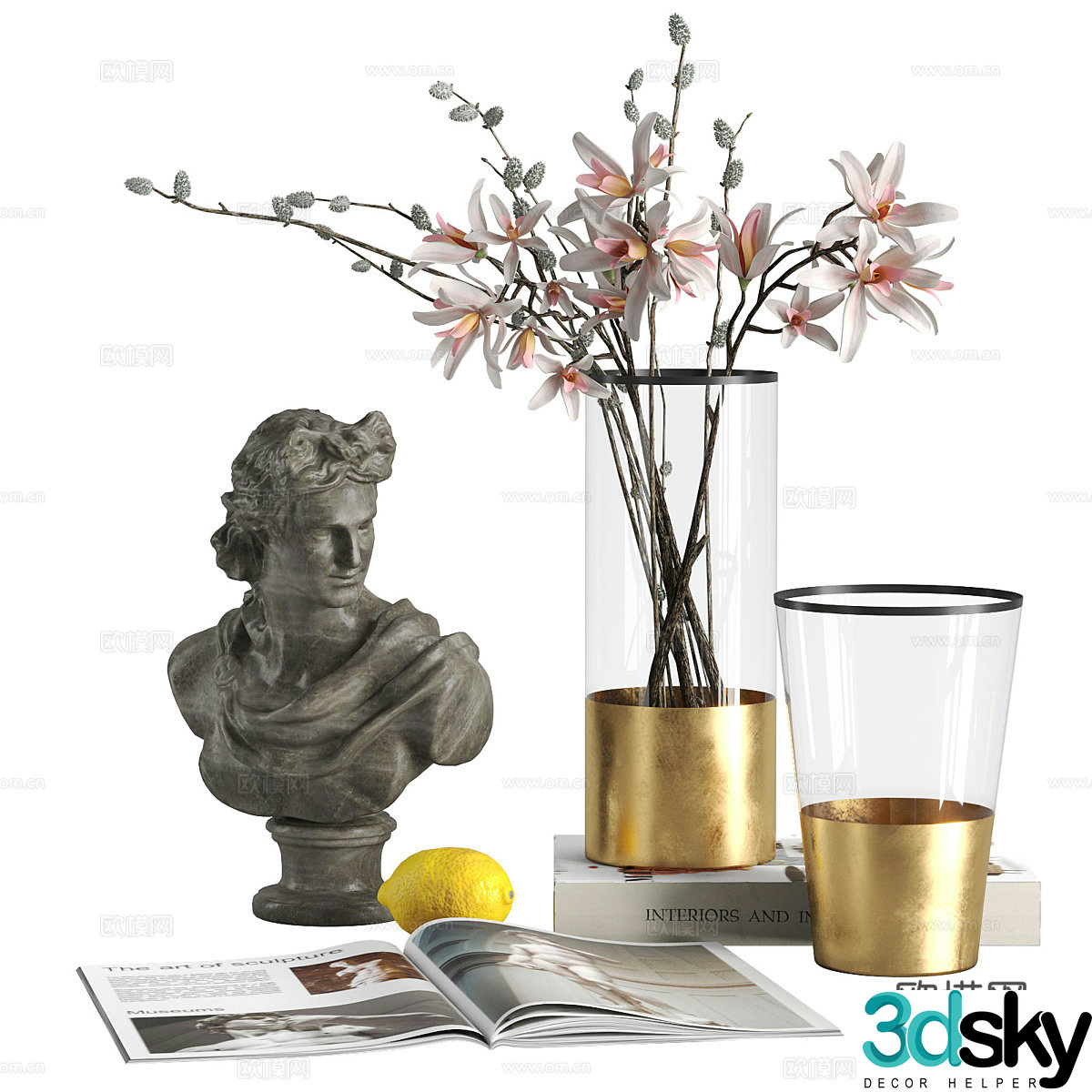 Modern jewelry ornament combination 3D model
