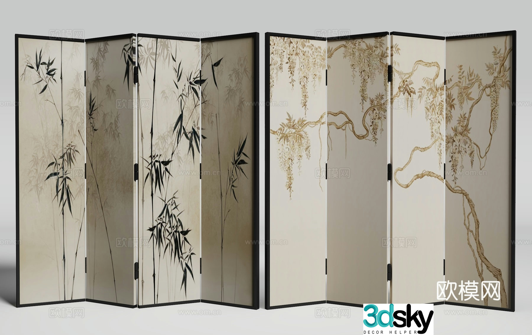 New Chinese screen 3D model