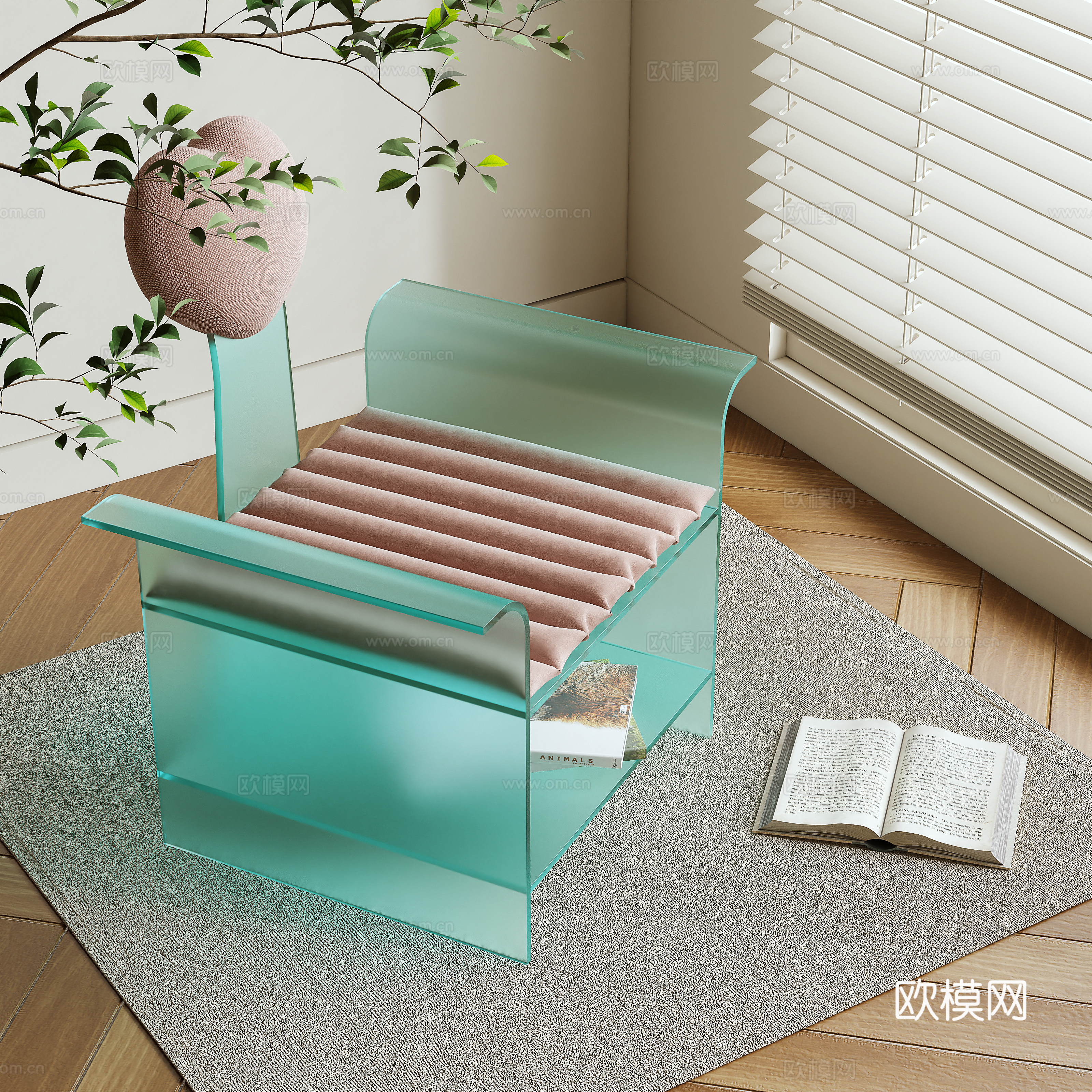 Modern casual chair Acrylic chair 3d model