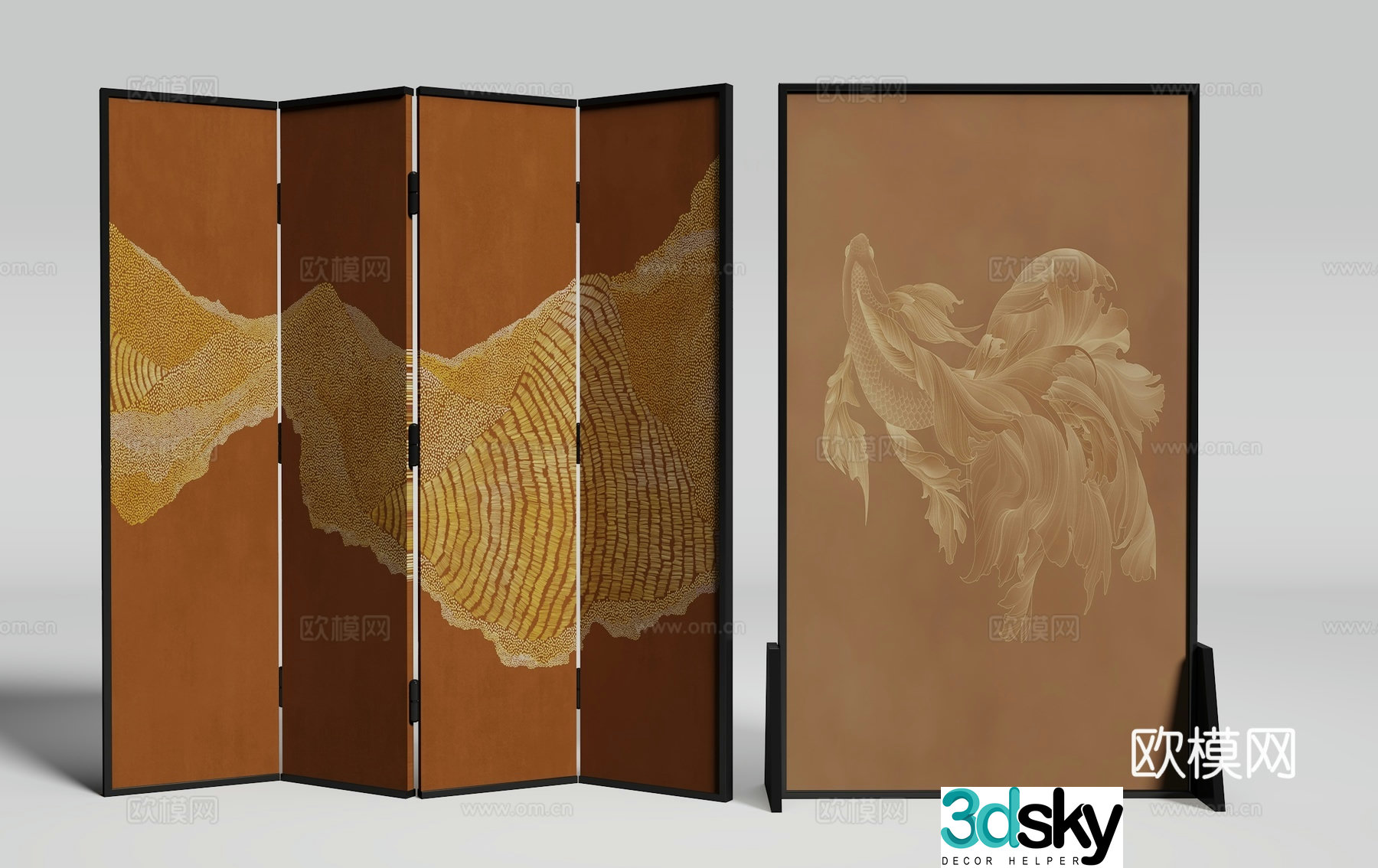 New Chinese screen 3D model