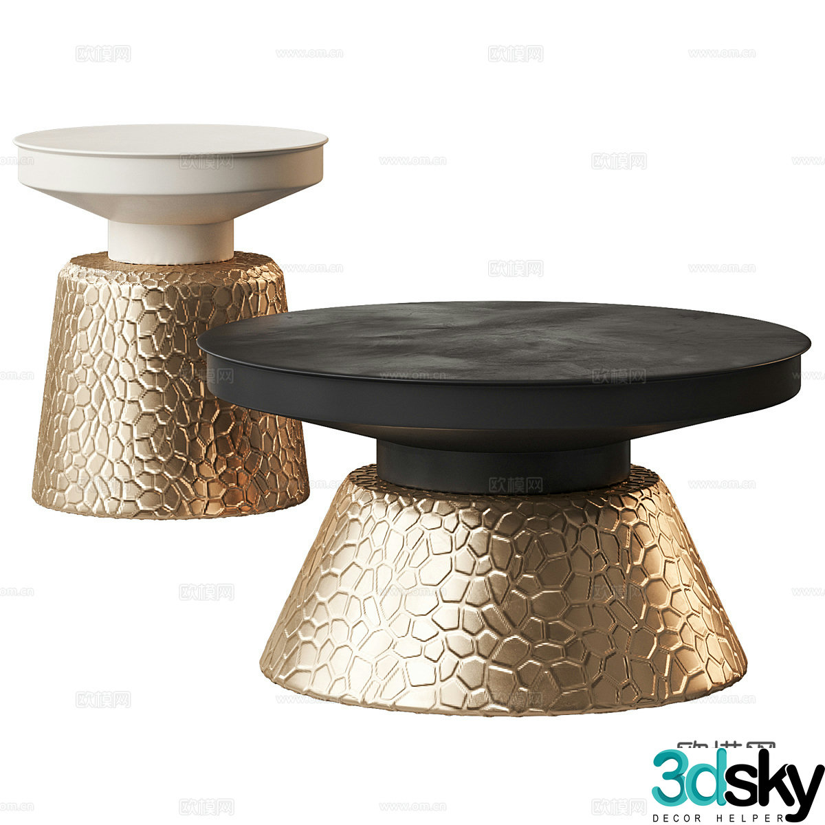 Modern Italian light luxury Freddie coffee table 3D model