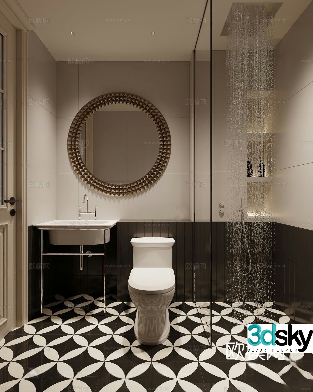 French medieval style bathroom 3D model