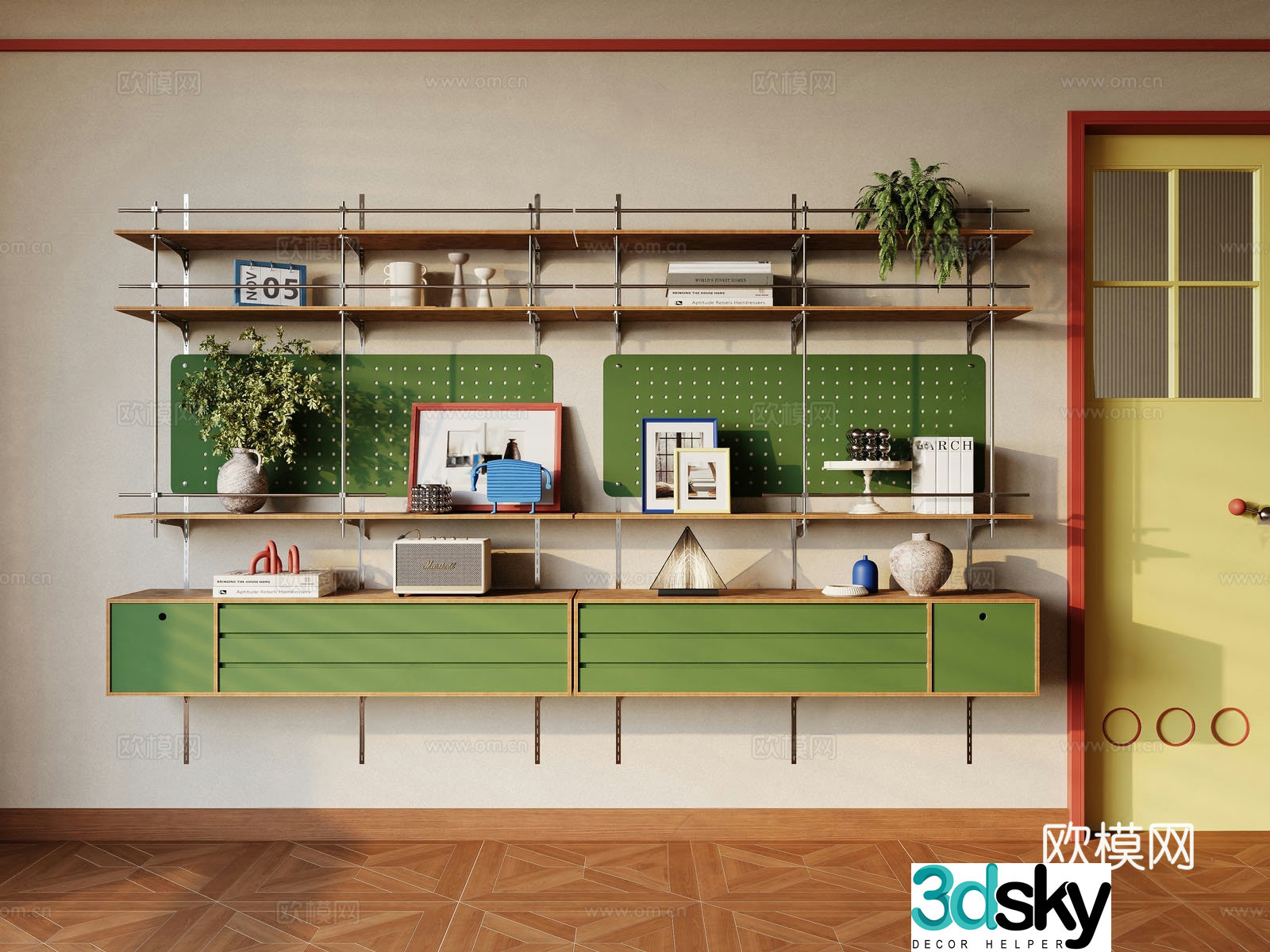 Modern art installation Modern shelf Combination shelf Wall shelf 3D model