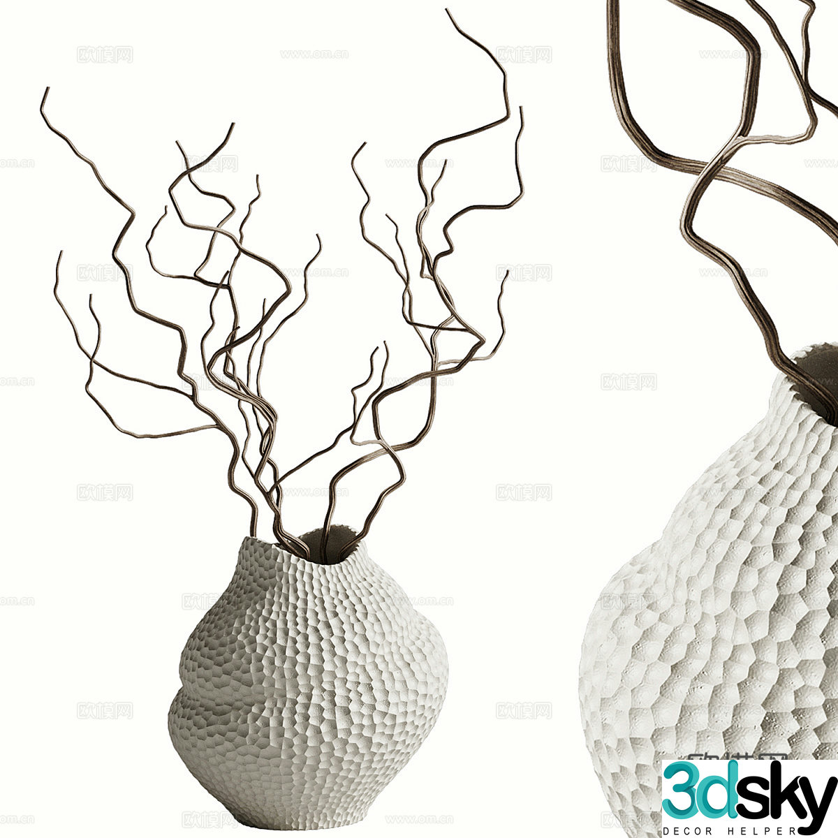 New Chinese vase dry branches 3D model