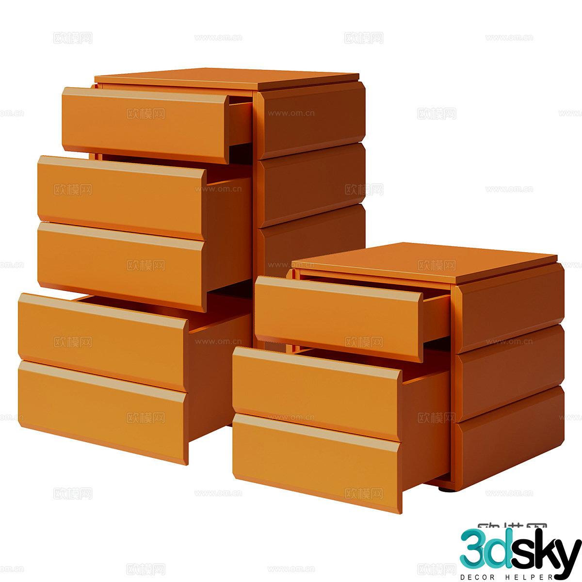 Modern Italian minimalist KUBO nightstand 3D model