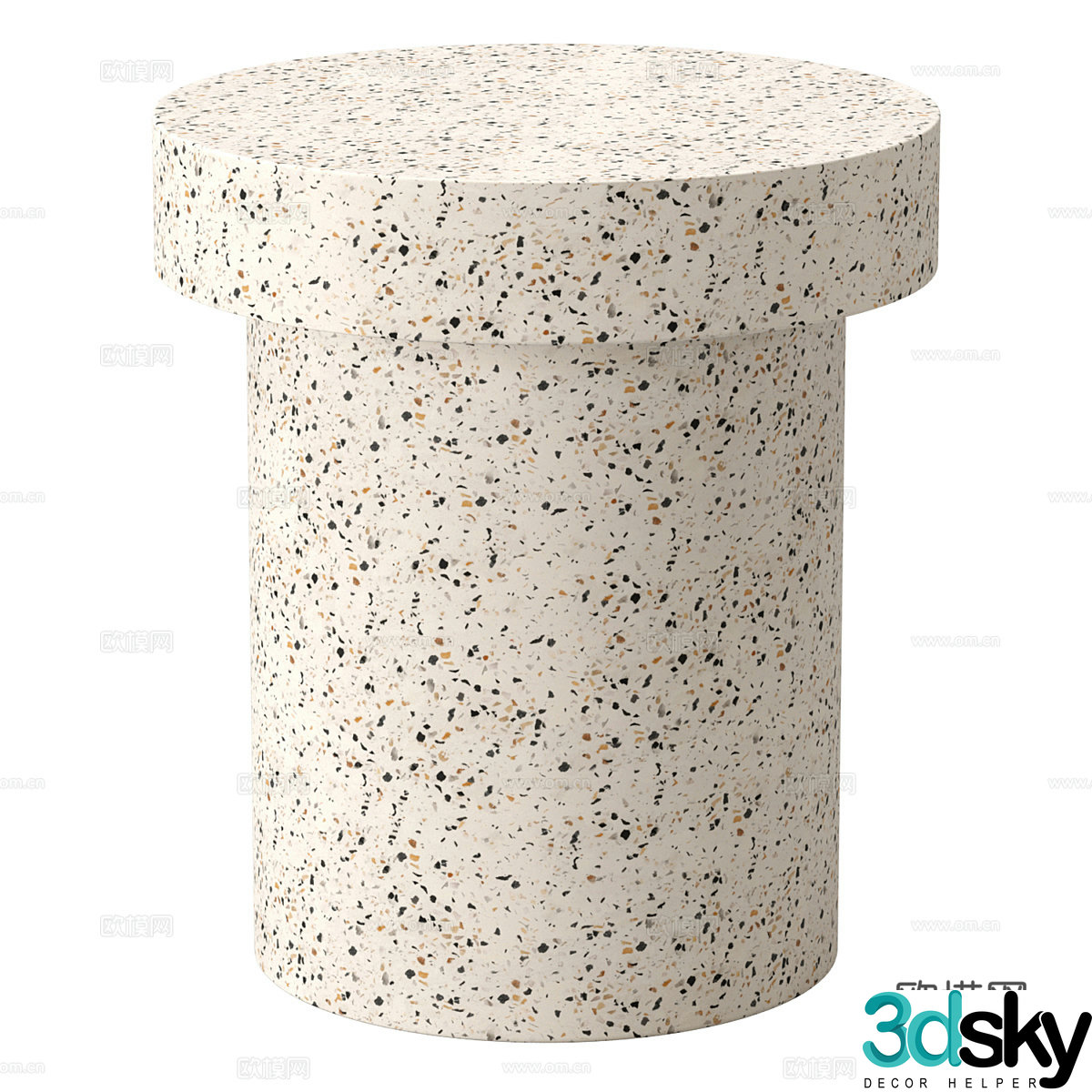 Modern Cream Wind Stool 3d Model