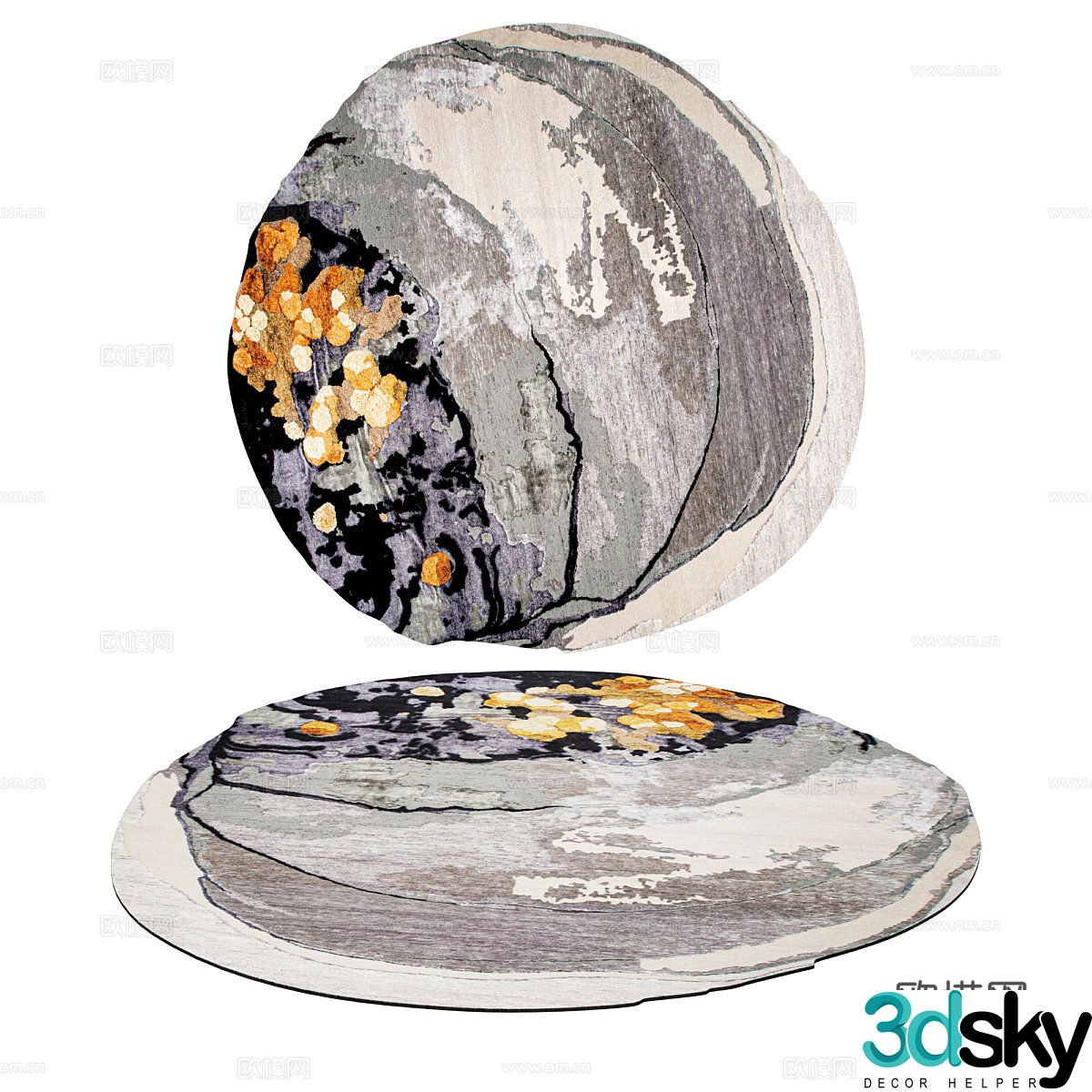 Modern minimalist carpet Carpet Simple carpet Round carpet Polygonal carpet 3d model