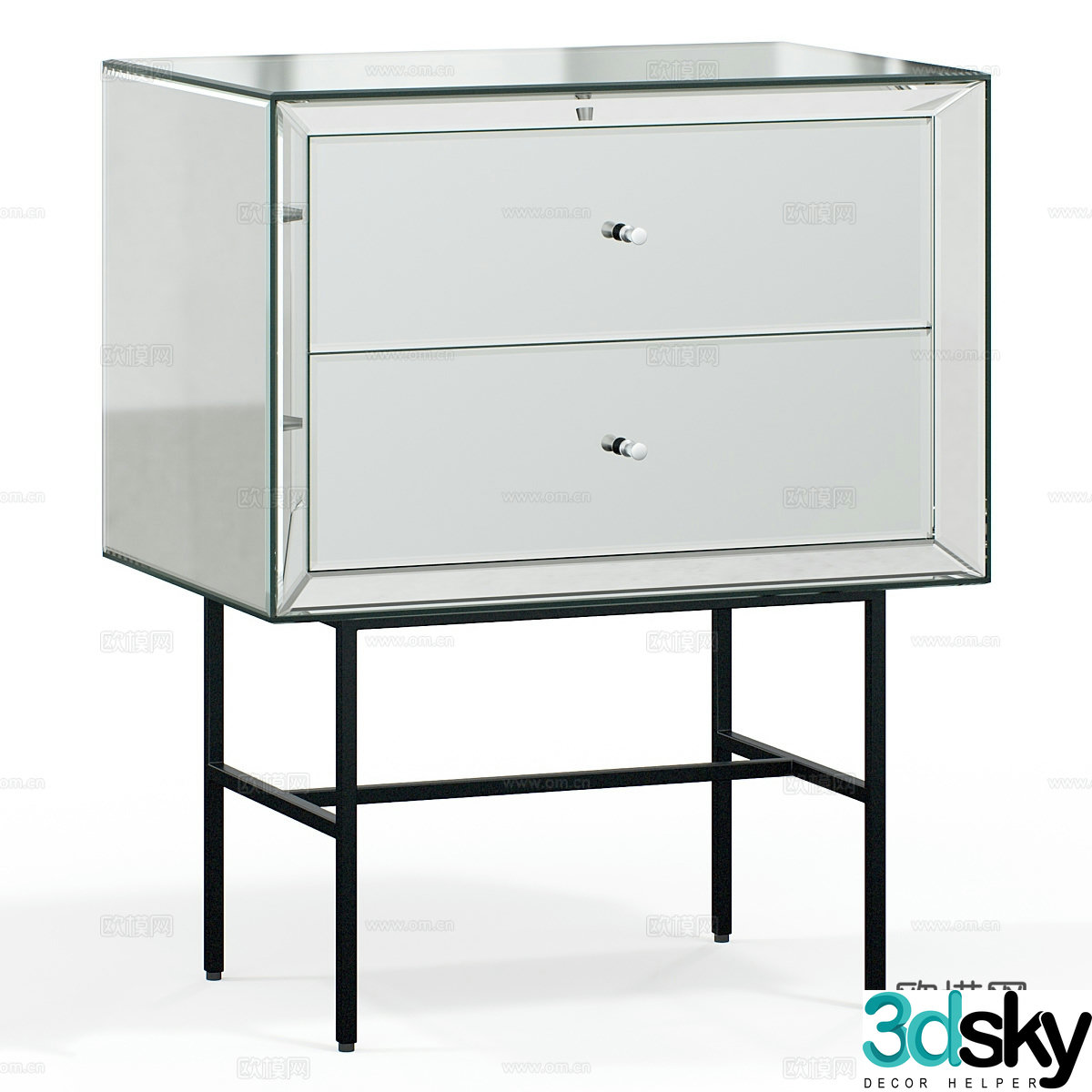Modern Italian minimalist bedside table 3D model