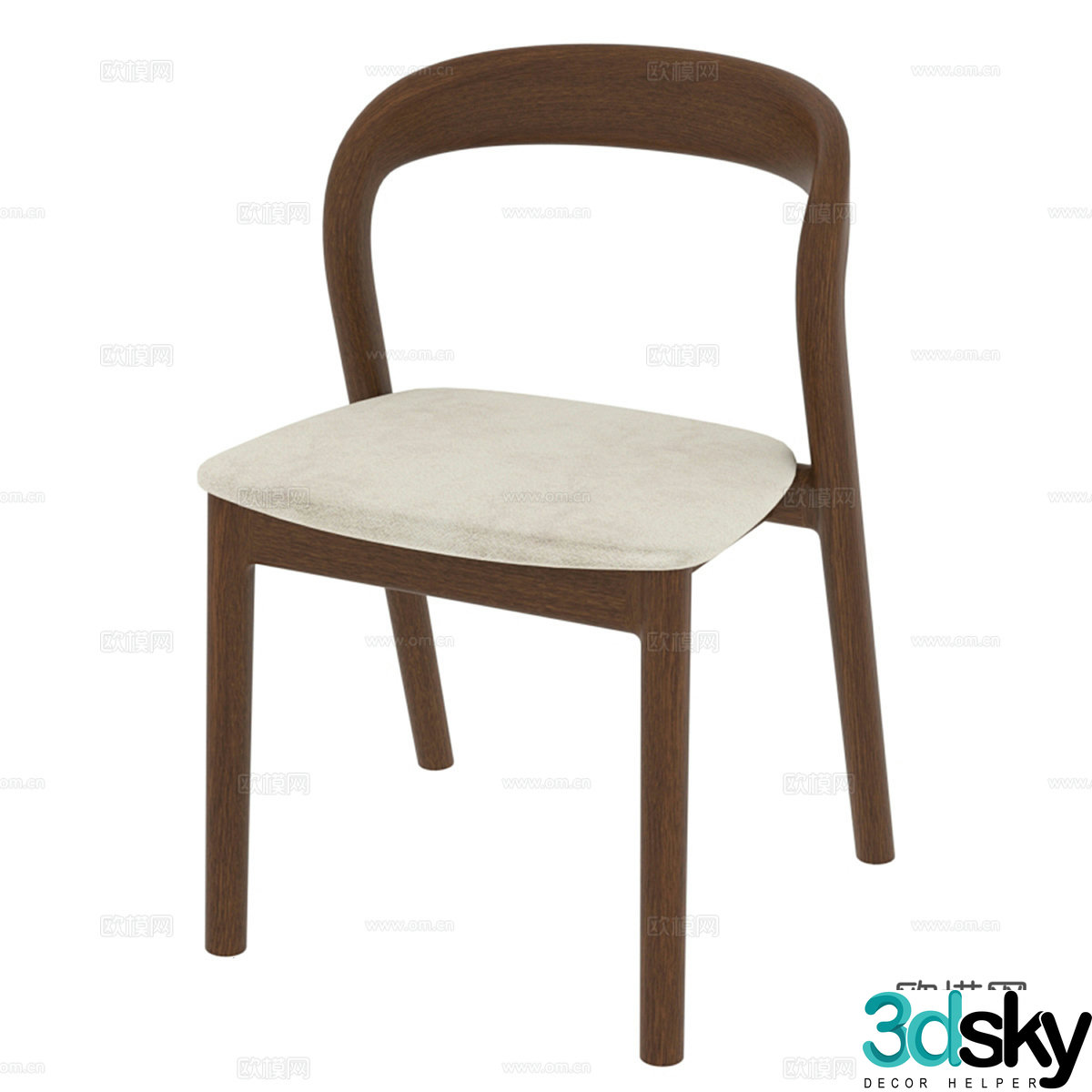 Nordic simple single chair chair simple chair casual chair stool 3d model