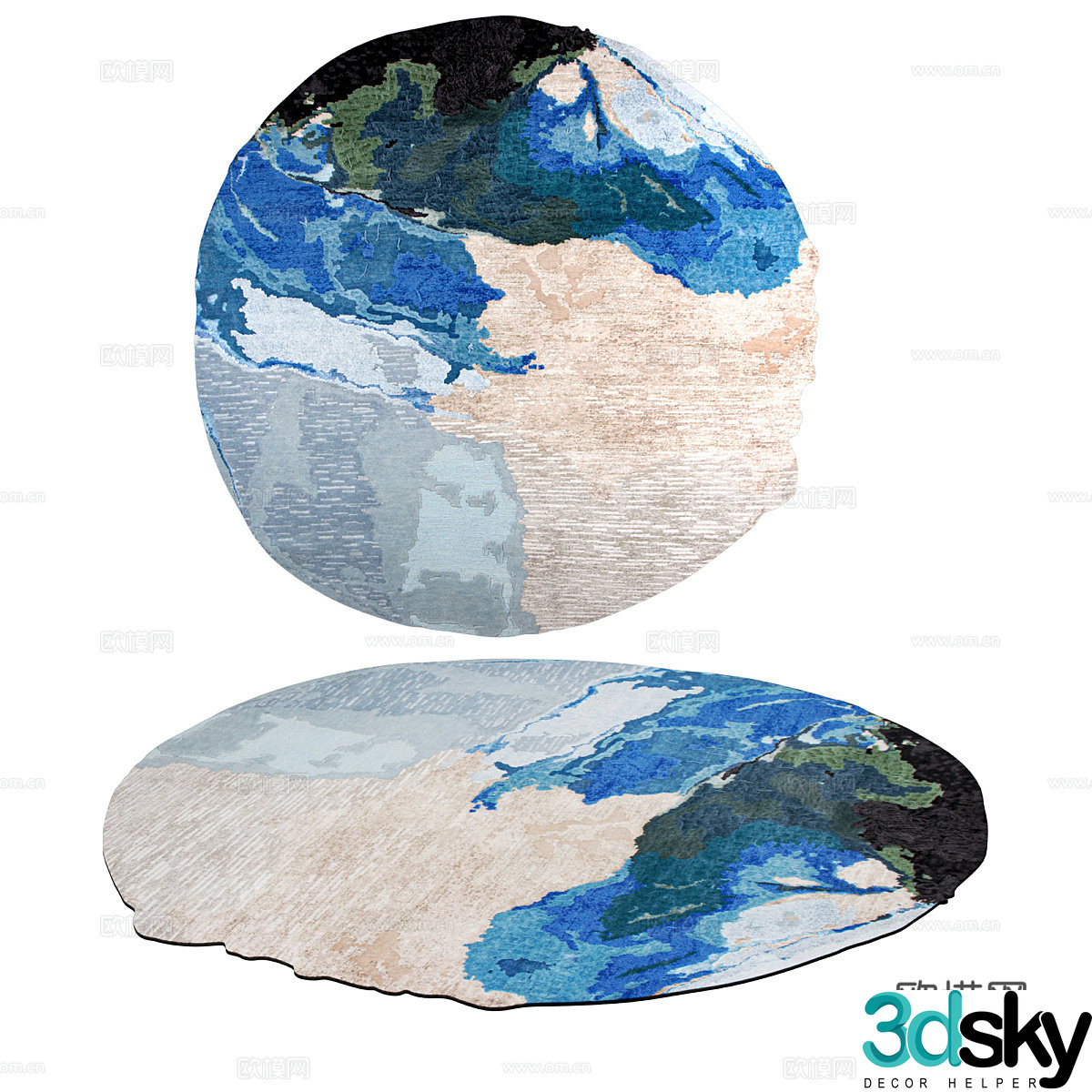 Modern minimalist carpet Carpet Simple carpet Round carpet Polygonal carpet 3d model